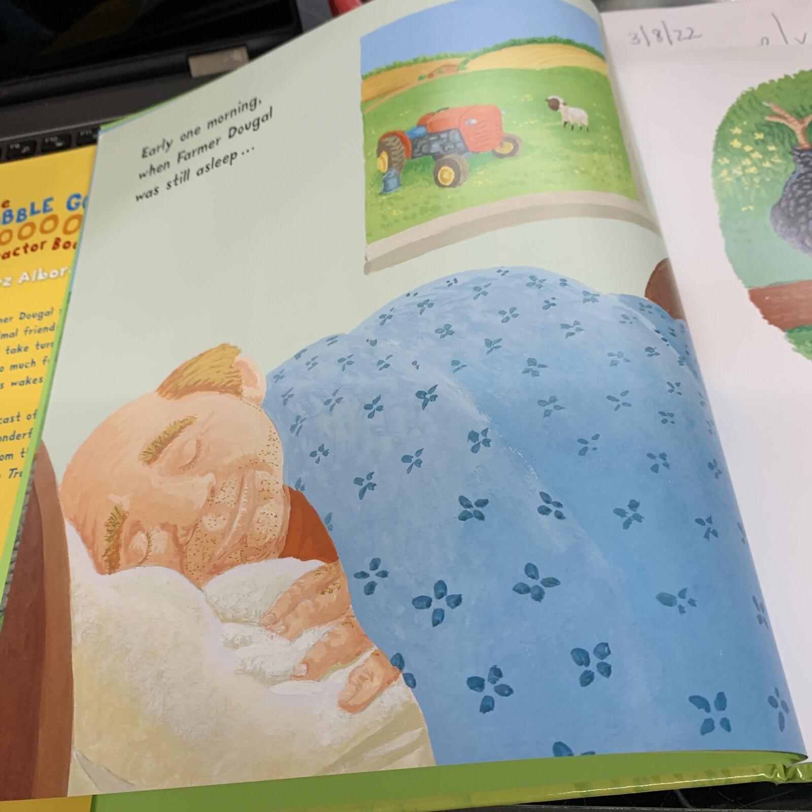 Rare Gobble Gobble Moooooo Tractor Book by Jez Alborough Printed Upside Down
