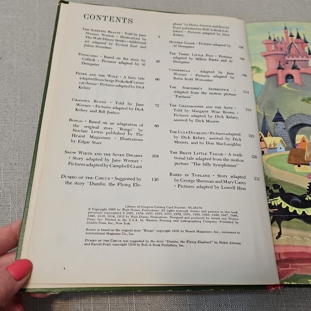Walt Disney’s Fantasyland Wonderful Worlds 1965 Hardcover Book Golden Press