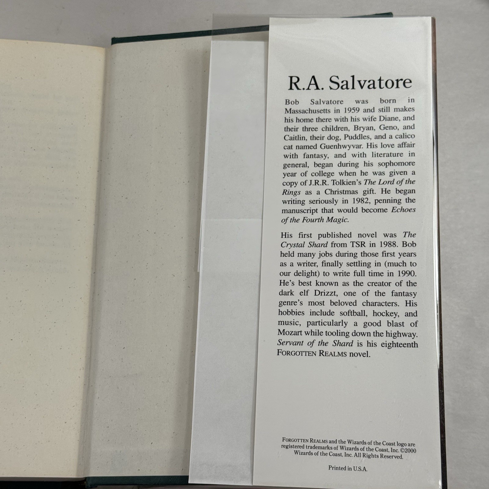 Servant of the Shard by R. A. Salvatore (2000, Hardcover) 1st Edition