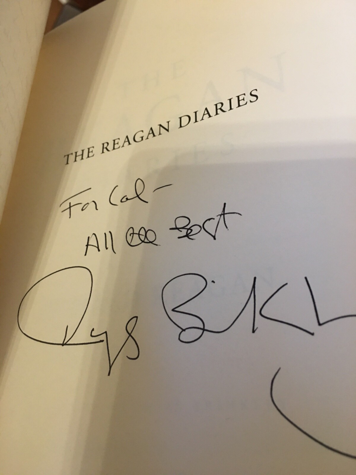 The Reagan Diaries. Douglas Brinkley. Signed 1st HC Ptg Eureka College Event