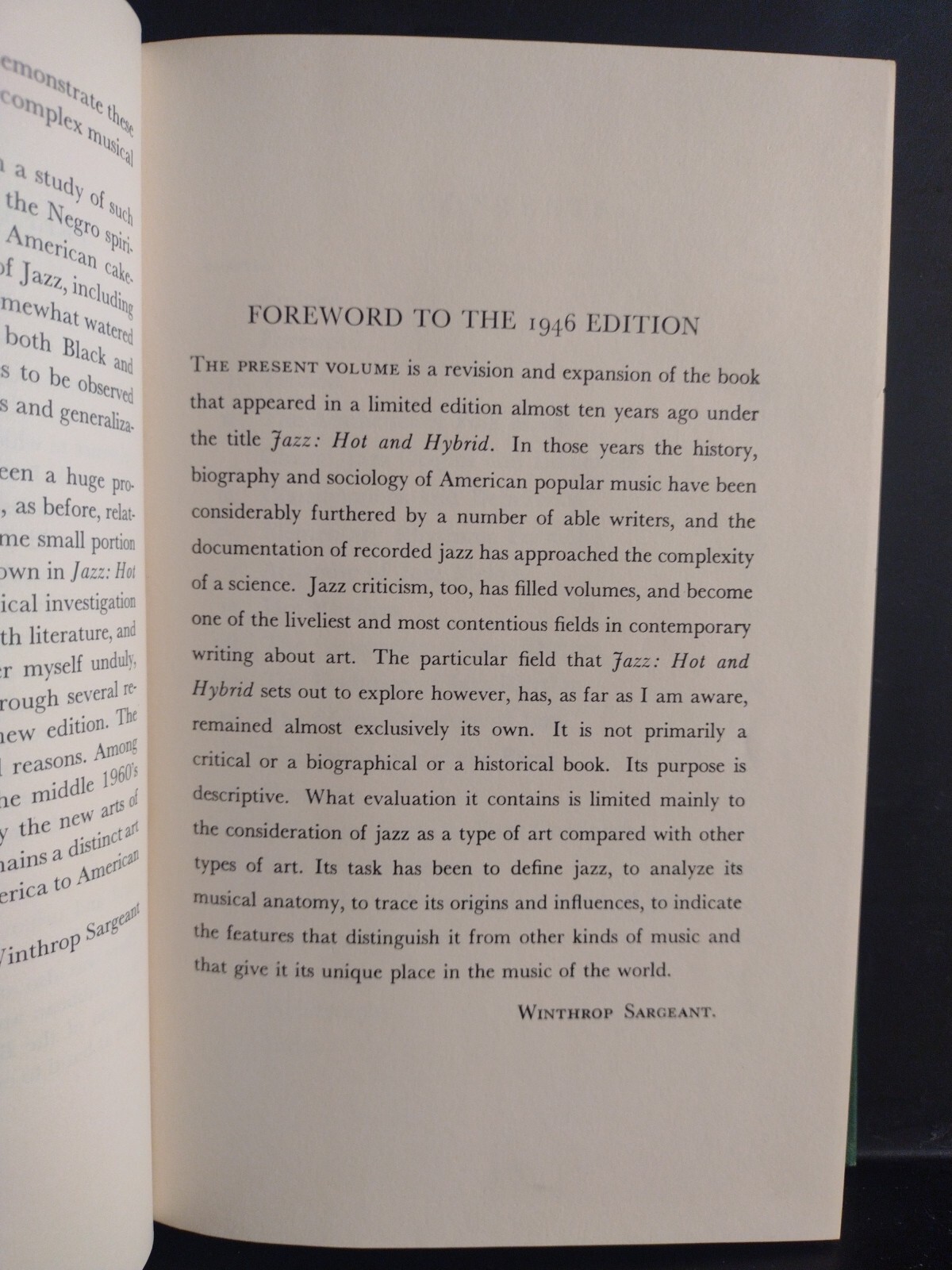 Jazz, Hot and Hybrid Winthrop Sargeant 3rd Ed. Enlarged Paperback In HC EX Lib