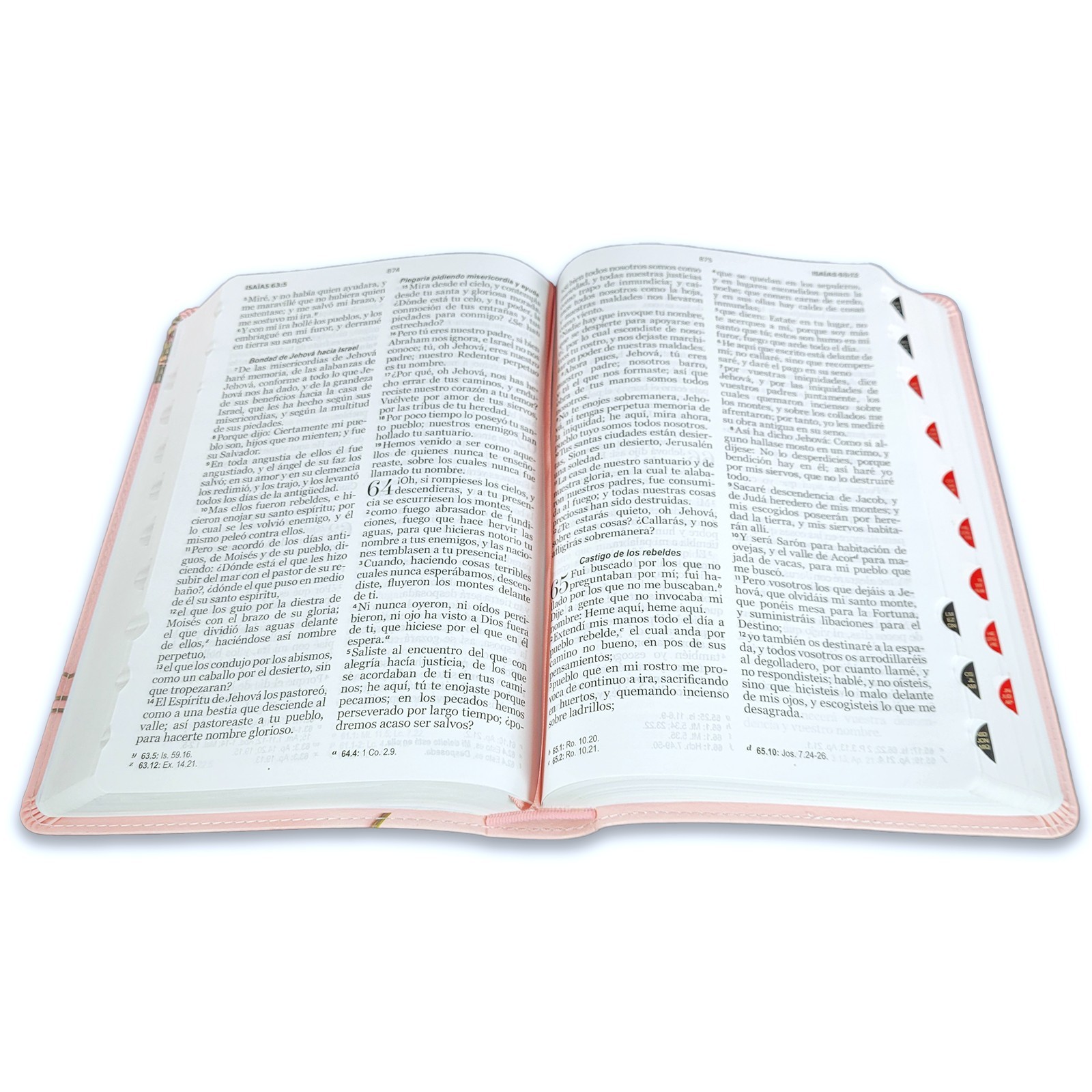 Biblia Letra Grande 12 puntos para Mujer RV1960 imit piel rosa floral con indice