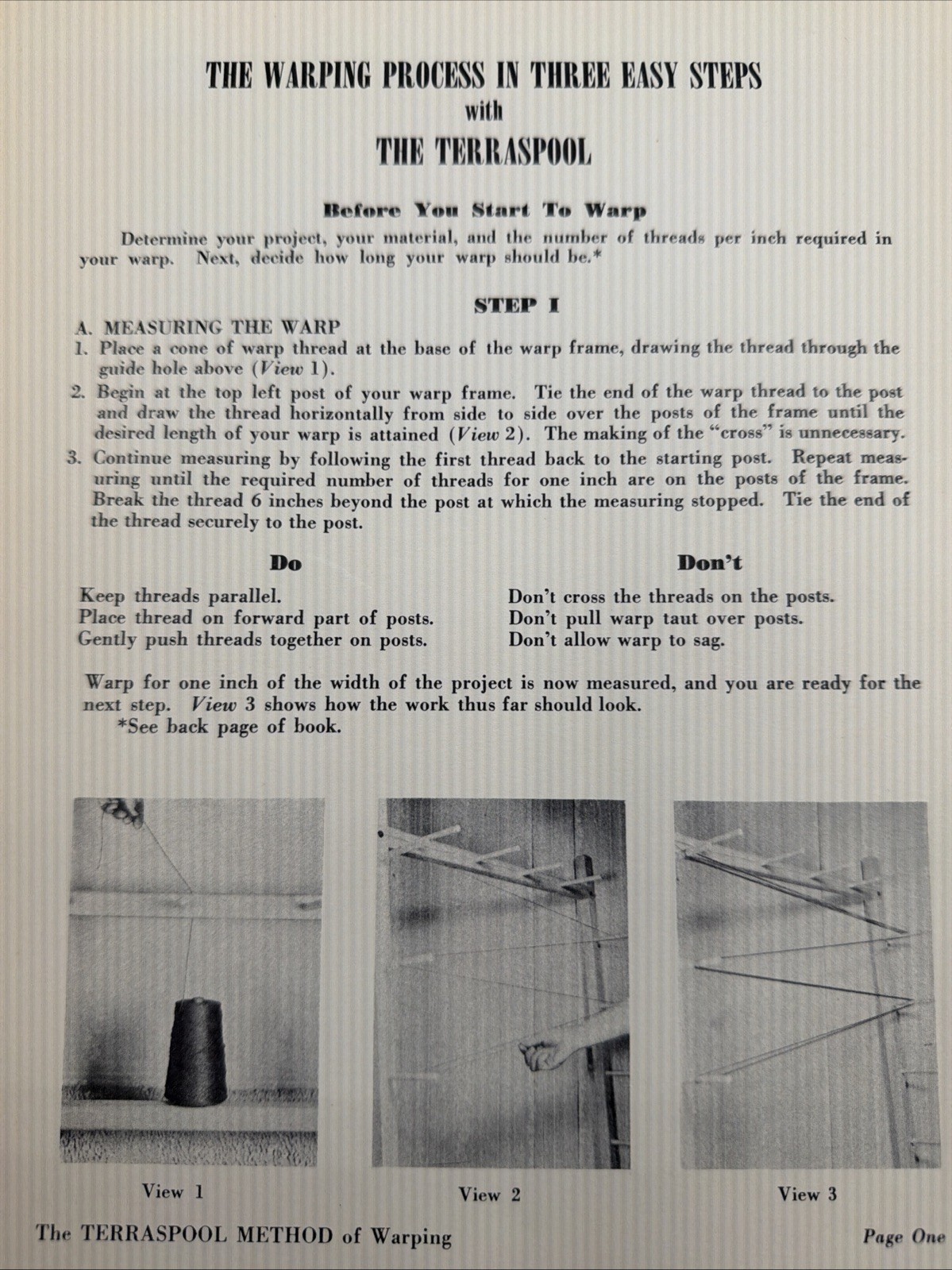 The Terraspool Method Of Warping Dorothy And Curtis Payton 1950 Quilt 16 Pages