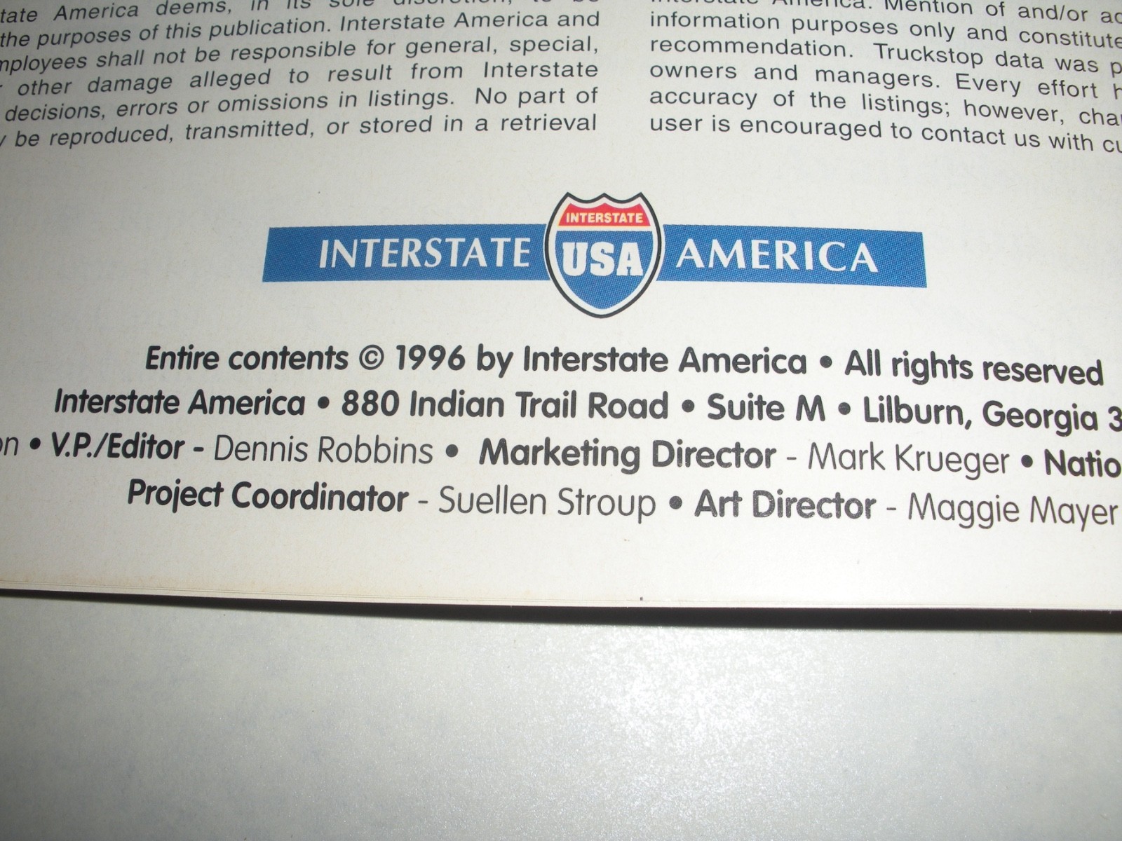 American Trucker Premier Edition Truckstops Book 1996 Spiral Binding 376 Pages