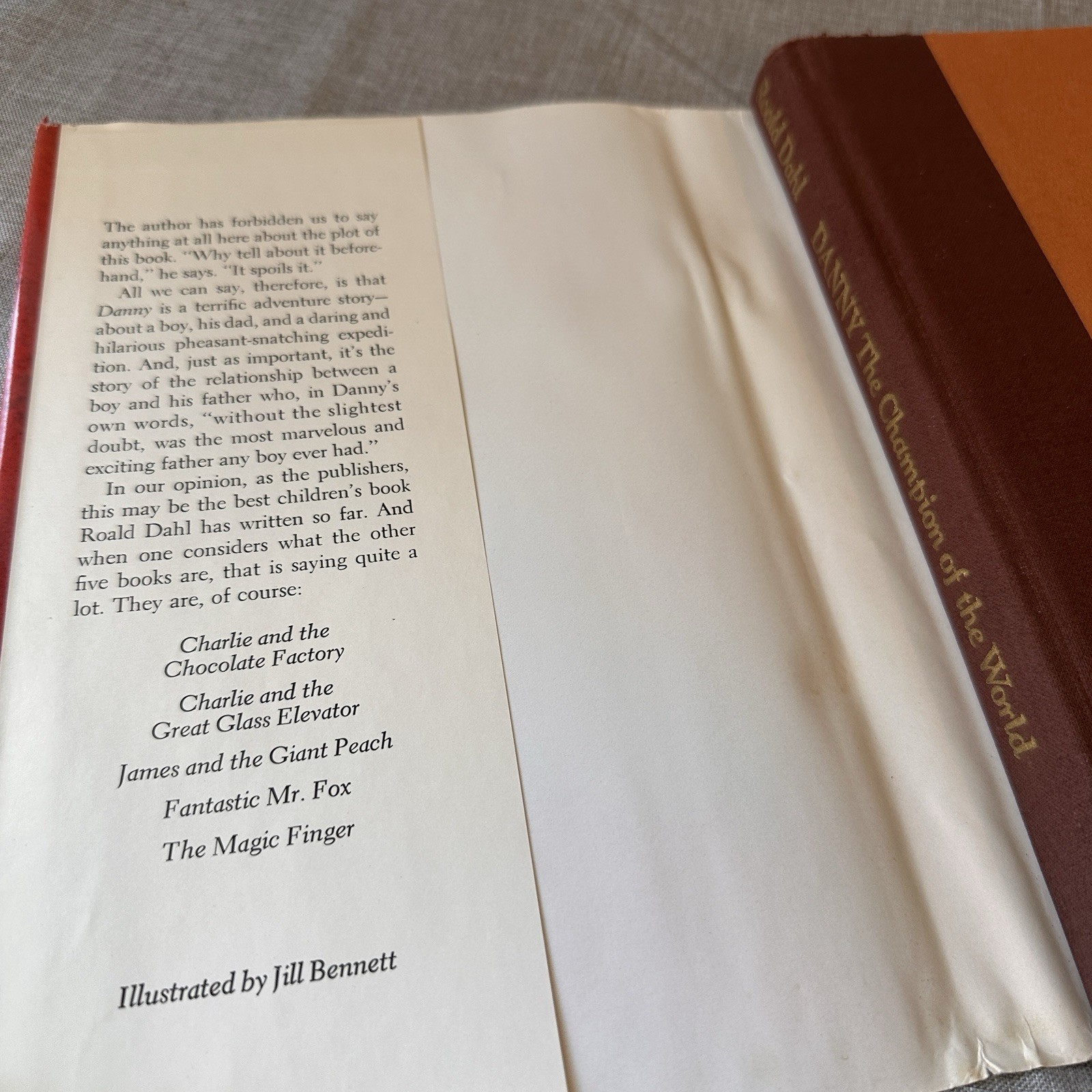 Danny The Champion Of The World Roald Dahl 1st US Edition 1st Print 1975 HC DJ