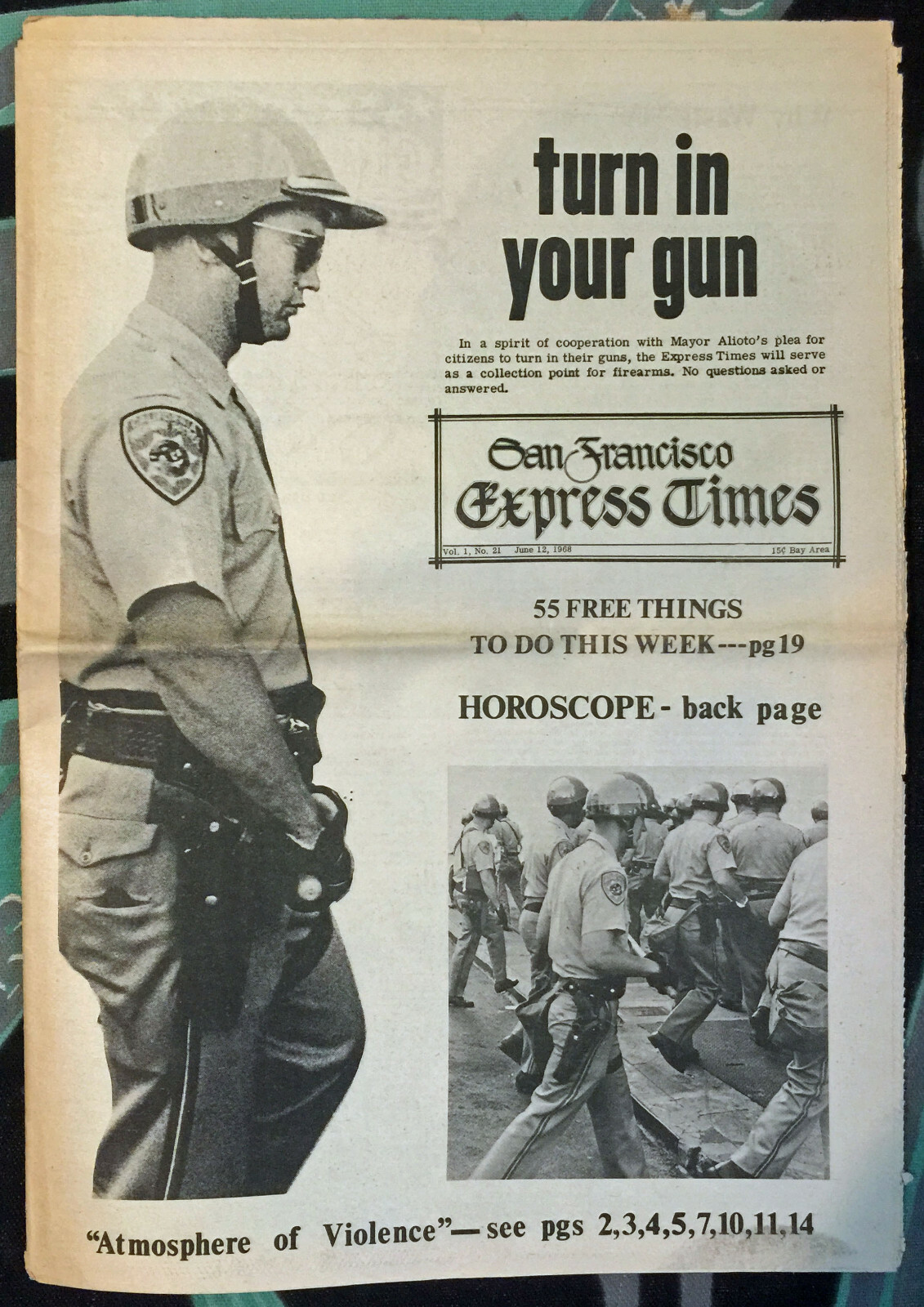SAN FRANCISCO Express Times June 12 1968 V1N21 Eldridge Cleaver ALLEN GINSBERG!!