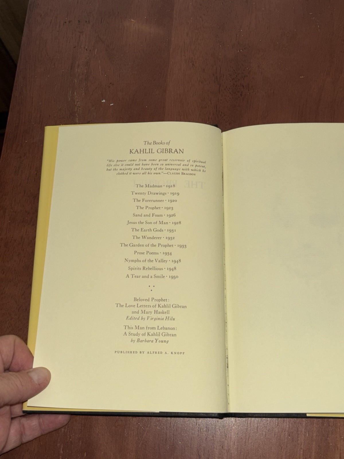 The Prophet (A Borzoi Book) – Hardcover By Kahlil Gibran – GOOD