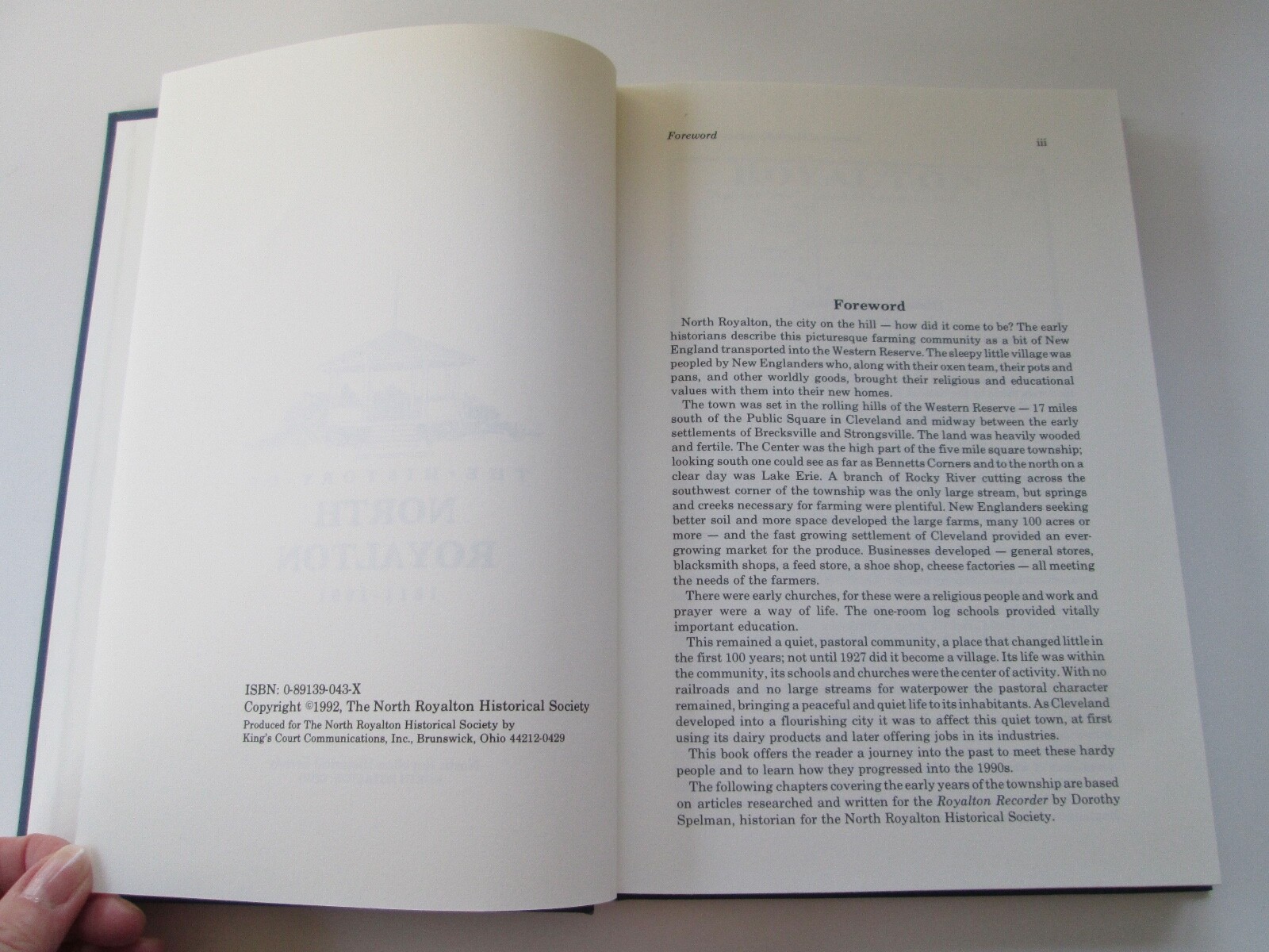 HISTORY OF NORTH ROYALTON OH 1811-1991 / Illustr. Hardcover 230 Pages