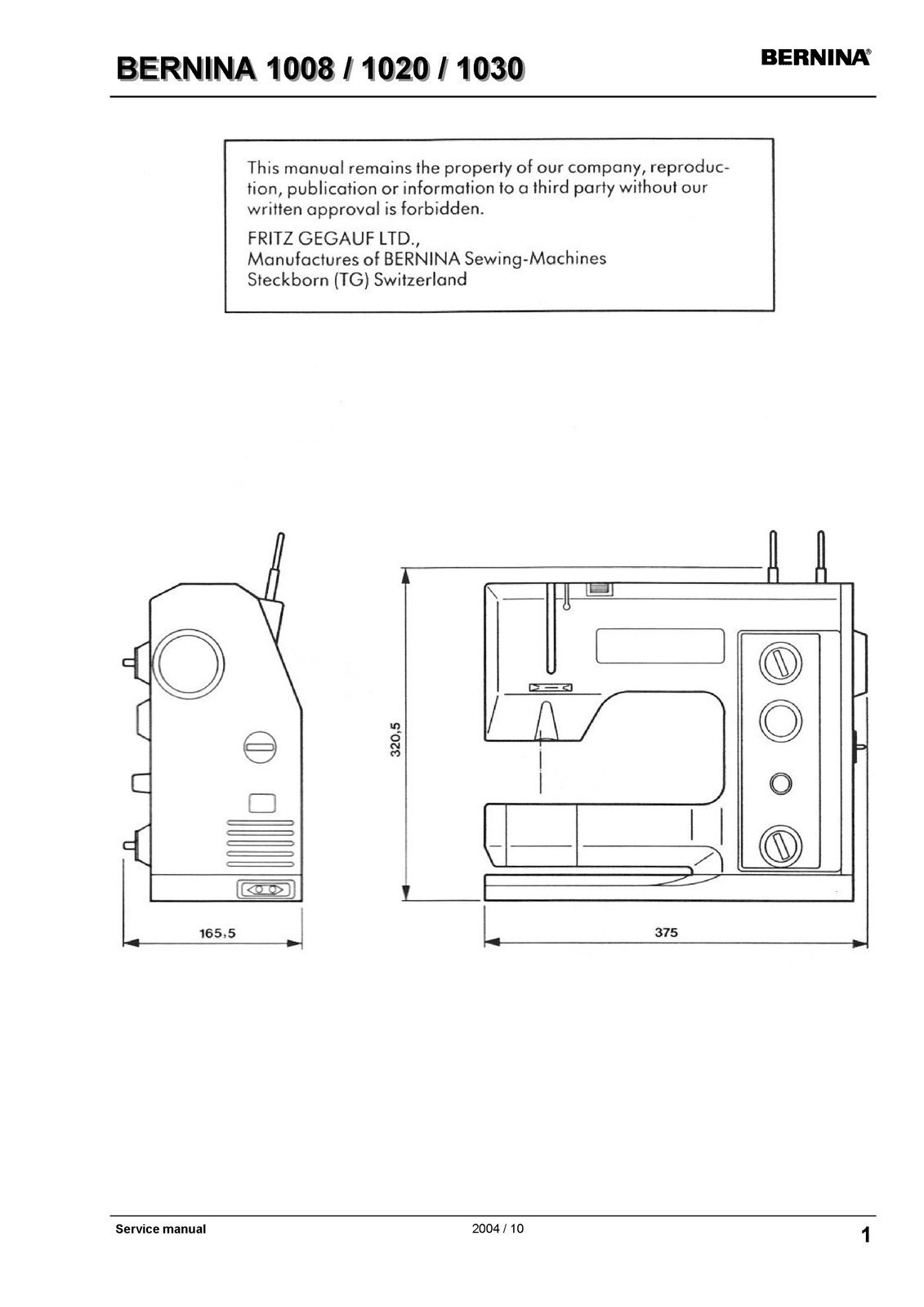 BERNINA 1008 1020 1030 Service Manual – RUGGED WIRE CLOSURE – PROTECTIVE COVERS