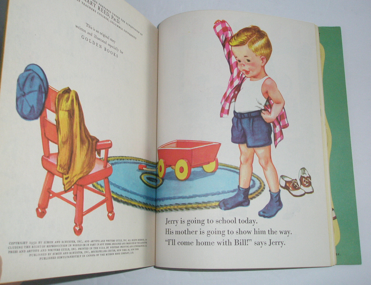 Little Golden Book Jerry At School Complete Puzzle “A” 1st Edition 1950 #94