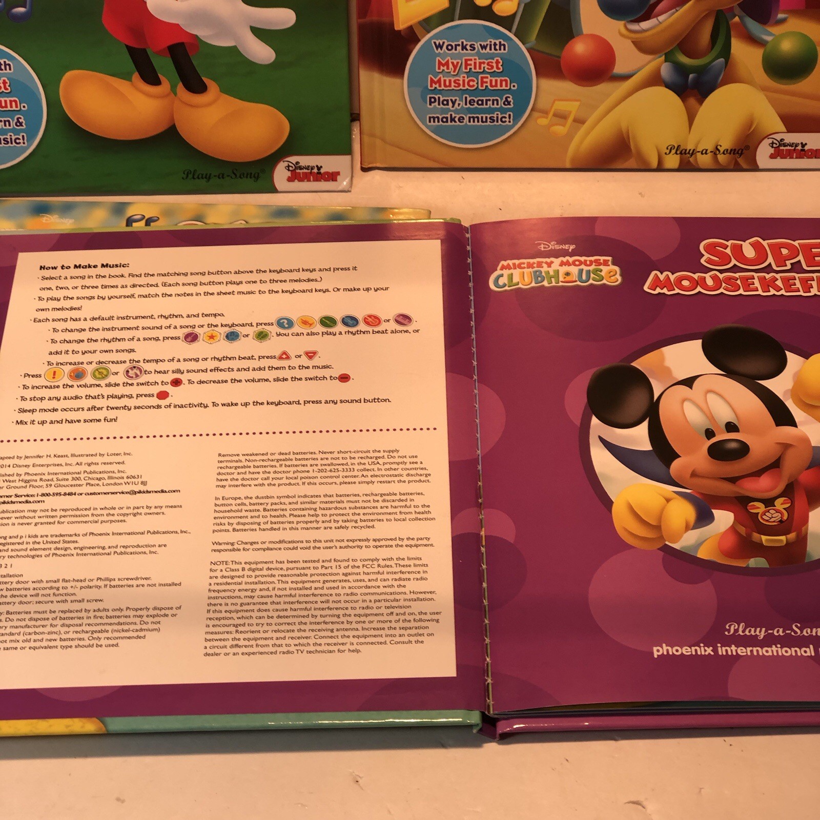 MICKEY MOUSE CLUB HOUSE “My First Music Fun” Books Lot of 5 EUC
