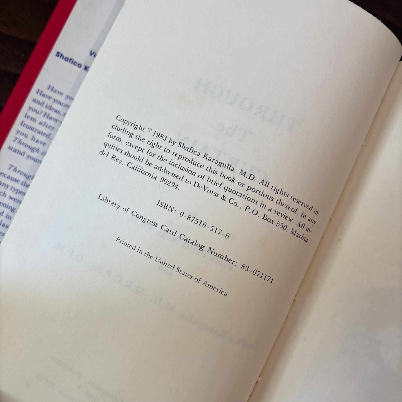Through the Curtain Neal Karagulla 1983 Metaphysical Esoteric SIGNED