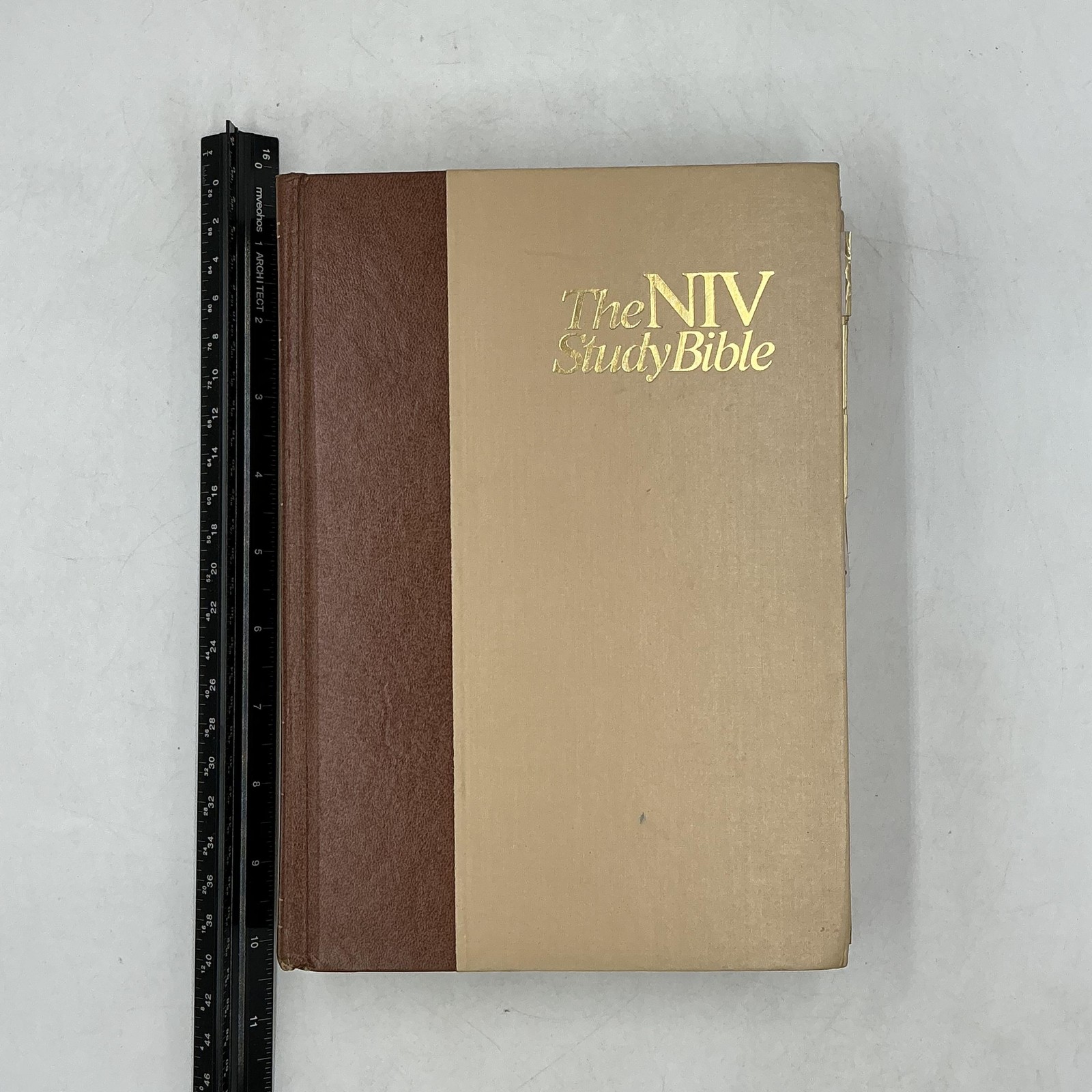 Vintage The NIV Study Bible Kenneth Barker Holman Faux Leather Brown 1985