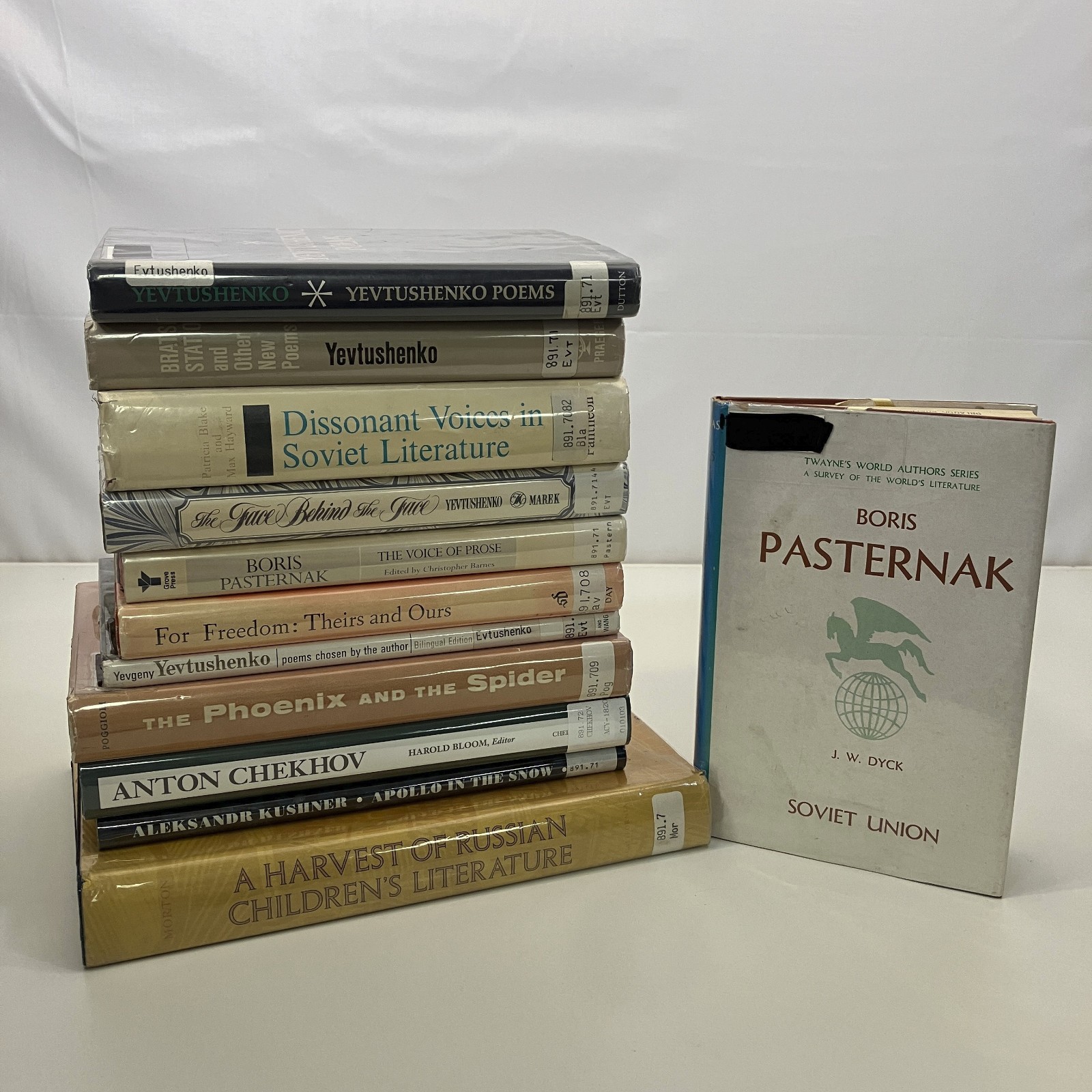 12 Vintage Ex-Library Misc Books about Russian Literature and Poetry HCDJ Lot