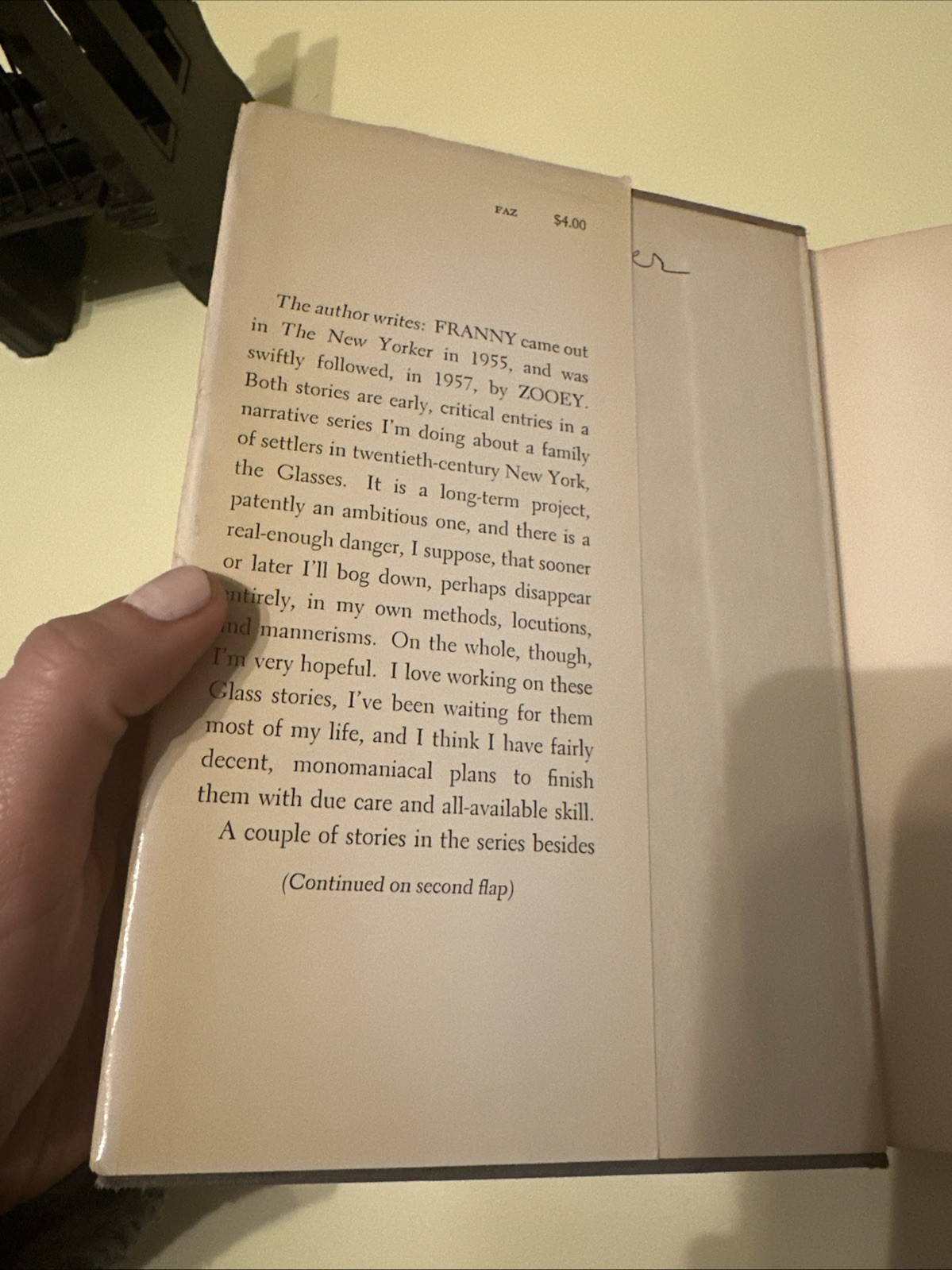 FIRST EDITION VINTAGE FRANNY AND ZOOEY J.D. SALINGER COLLECTIBLE RARE BOOK L7