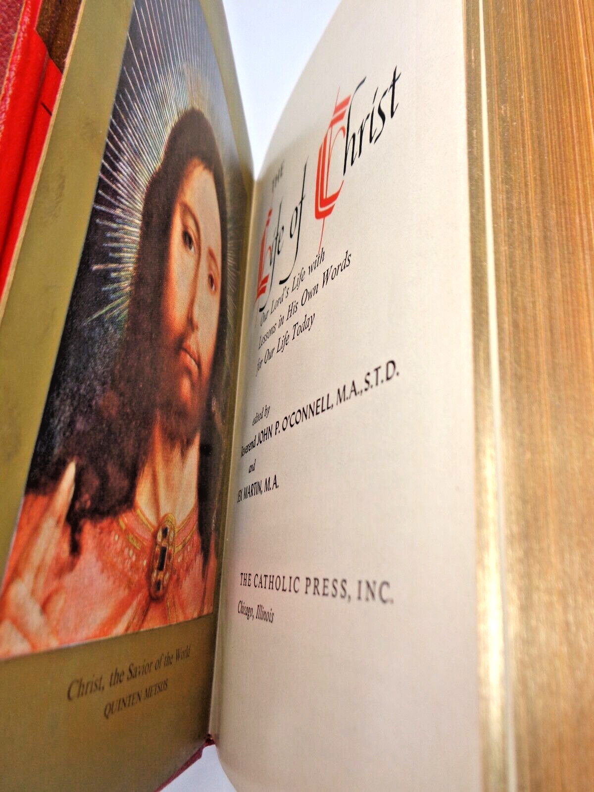 The Life Of Christ Catholic Press John P. O’Connell Gilt New Hardcover 1954