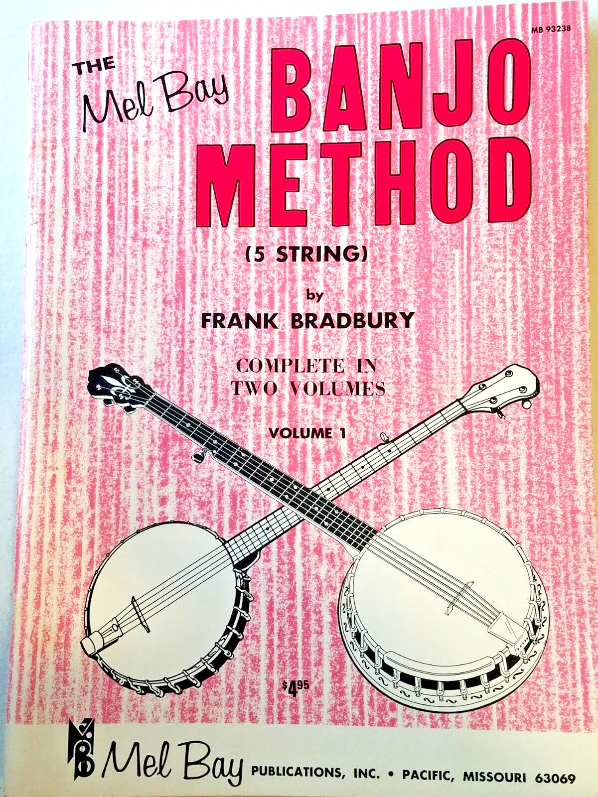 lot 3 Mel Bay BANJO Instruction booklet 1960s-70s 136 pages Method Chords & Fun