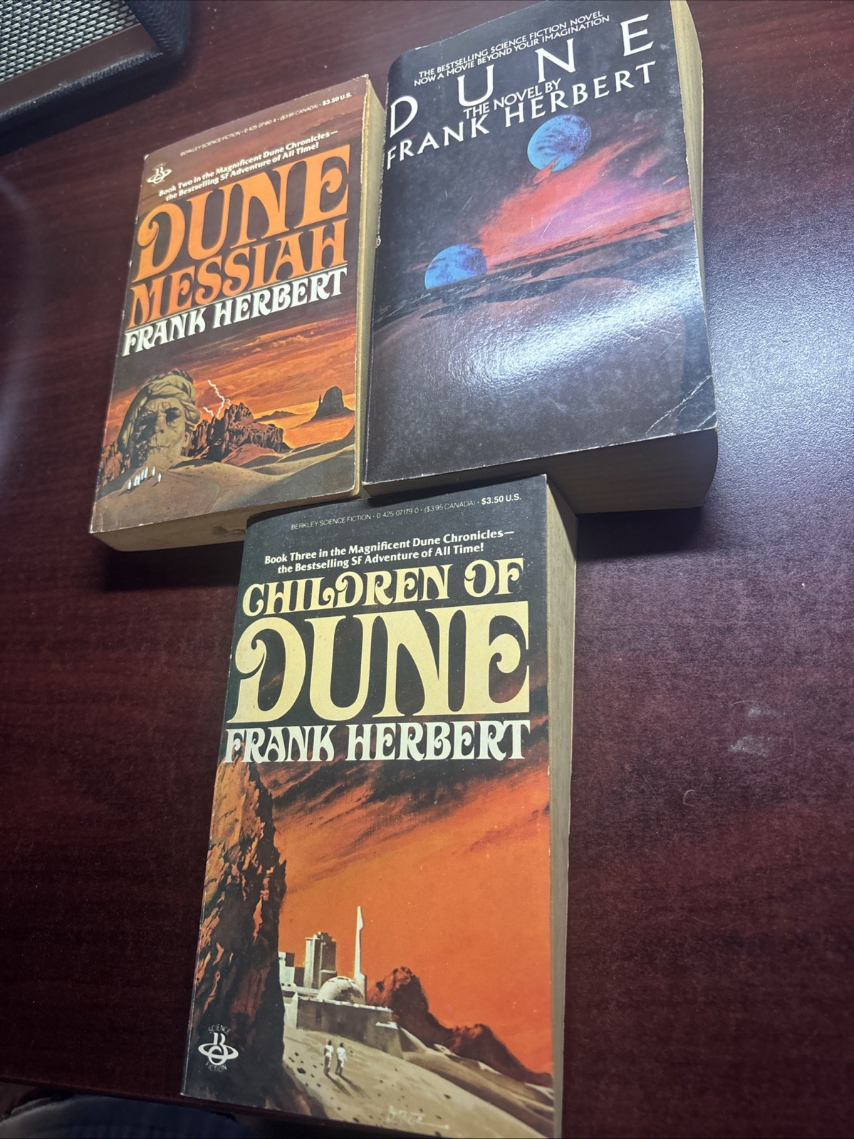 Frank Herbert Dune Trilogy Lot Of 3 Vintage Paperback (Dune, Messiah, Children)