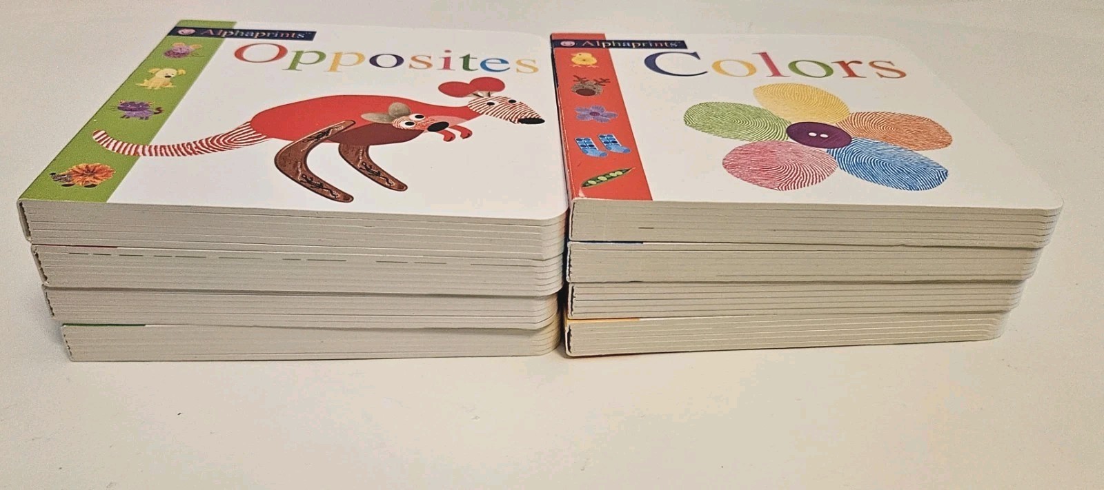 Priddy Books Alphaprints Child Library 8 Board Book Box Set Words Colors Shapes