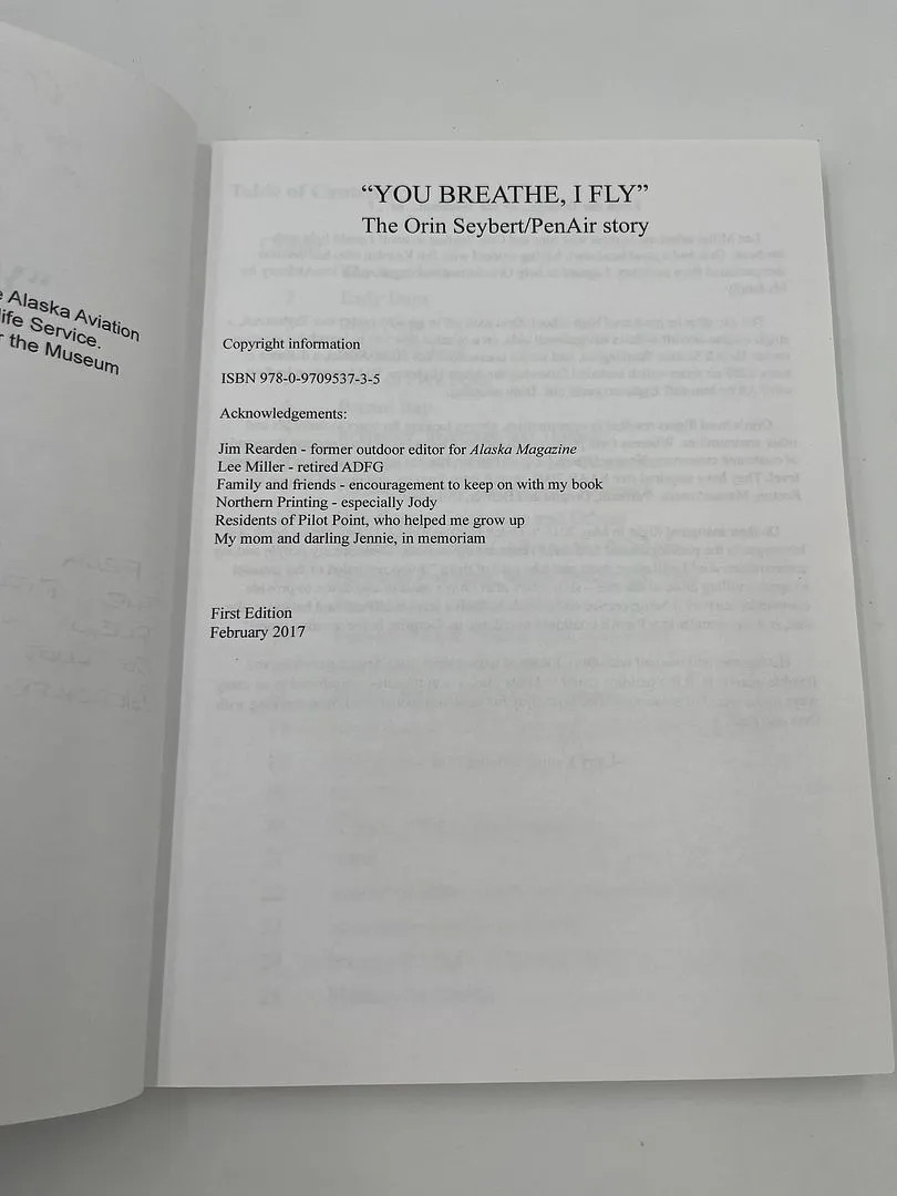 You Breathe, I Fly – The Orin Seybert/Penair Story *SIGNED*