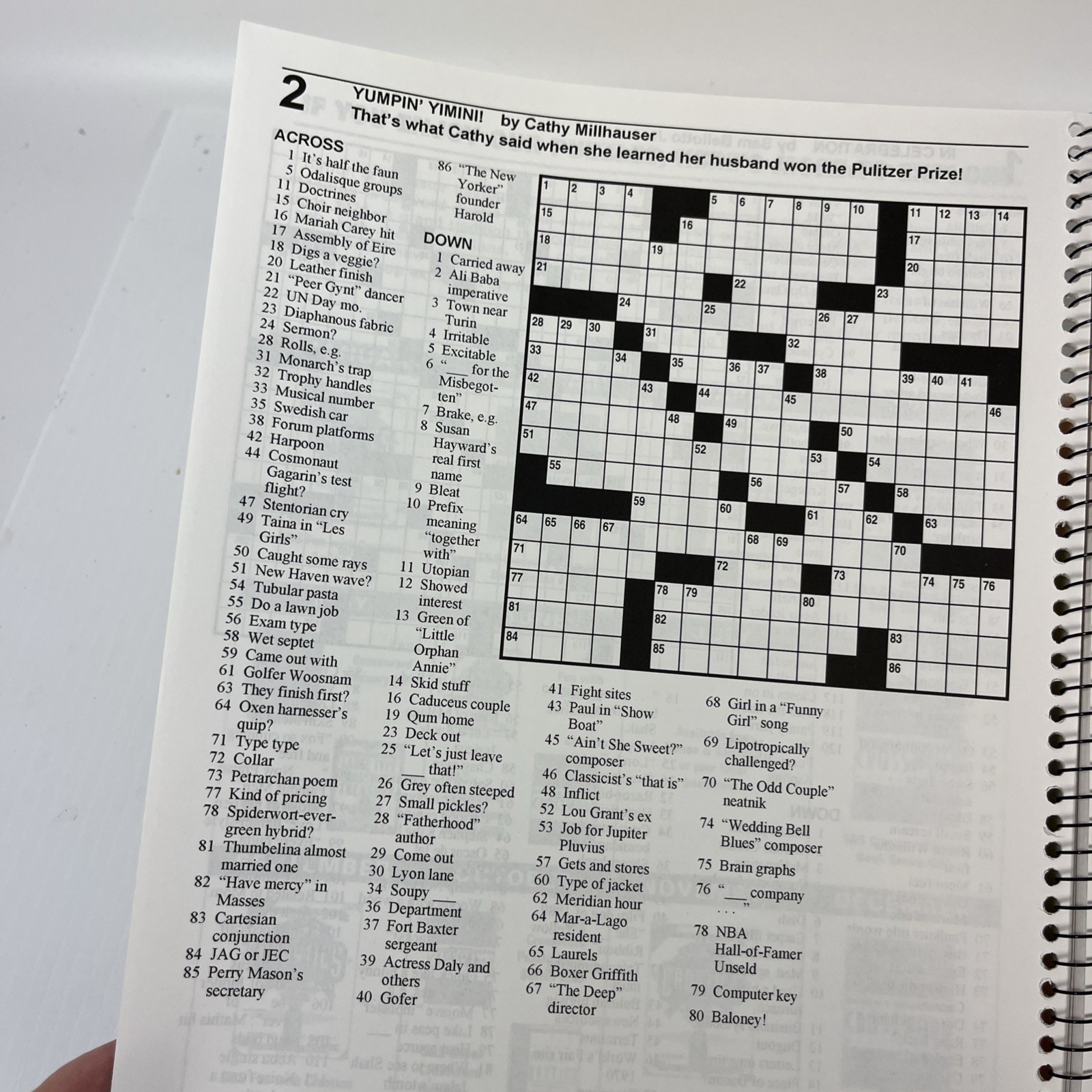 Simon & Schuster Crossword Puzzle Book By John M. Samson Spiral Bound 1997