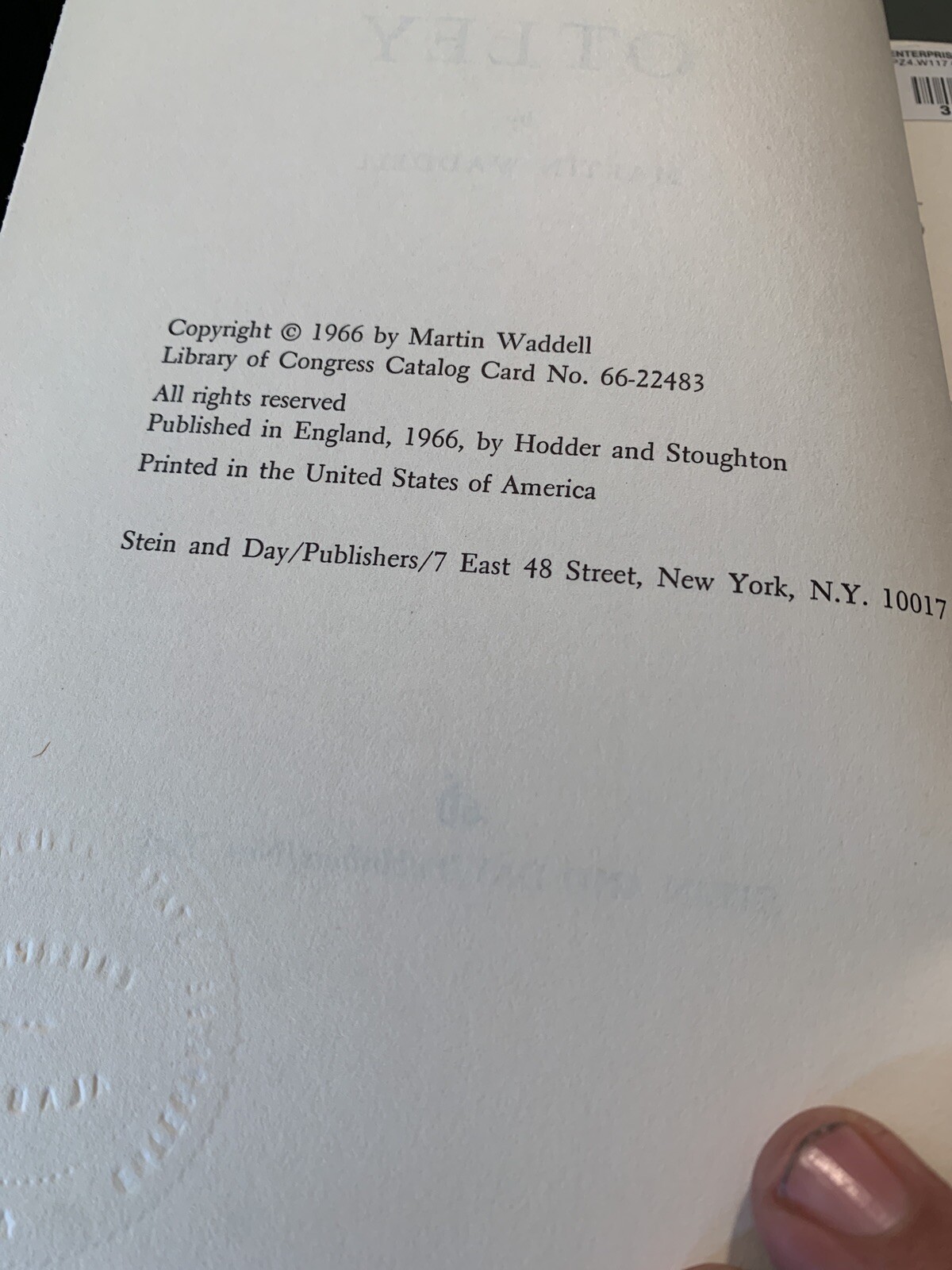 Otley By Martin Waddell 1966 First Edition Hardcover Stein And Day Publishers