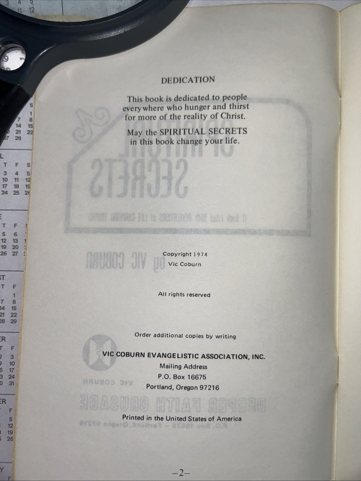 Spiritual Secrets – Vic Coburn – 1974 – 35 pages – Rare – Pentecostal