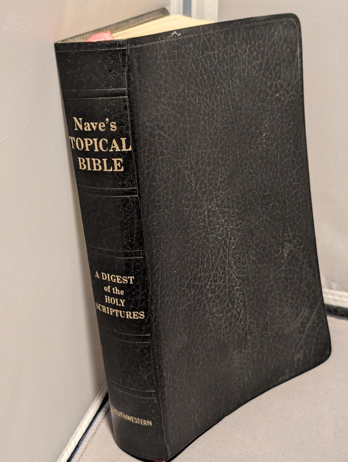 Nave’s Topical Bible Digest Black Leather Bound Thumb Indexed 1962 Southwestern