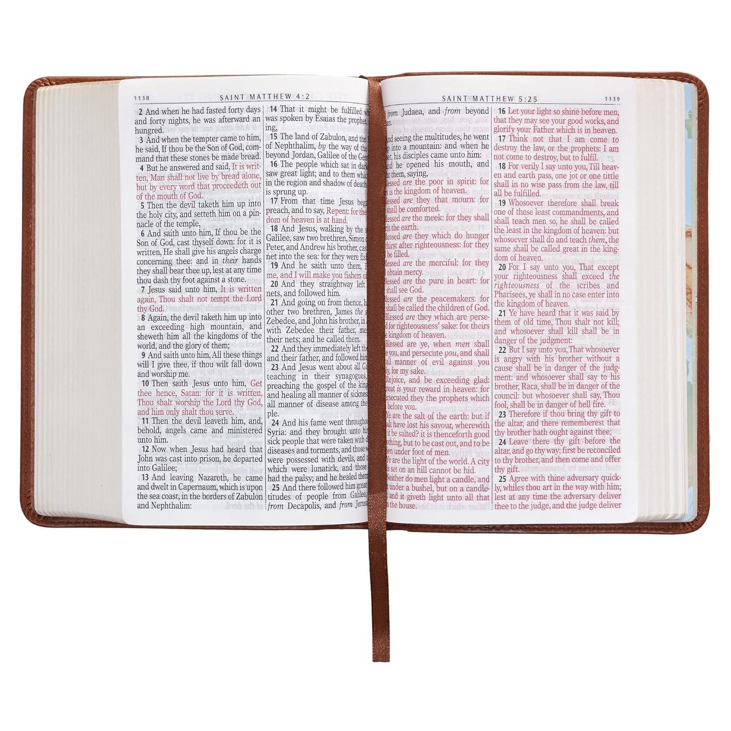 KJV Holy Bible, Compact Large Print Faux Leather Red Letter Edition – Ribbon Mar