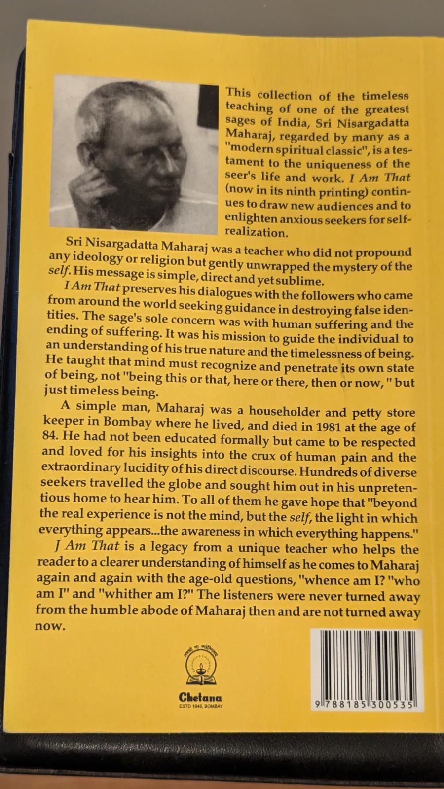 I AM THAT: TALKS WITH SRI NISARGADATTA MAHARAJ By Sudhaker S. Dikshit EXCELLENT