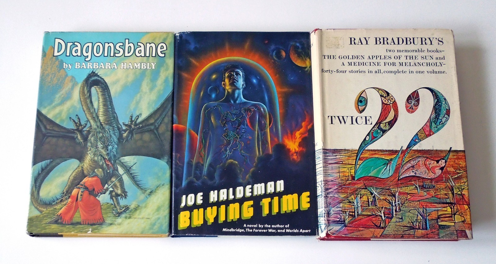 Lot of 34 Sci-fi/Fantasy Hardcover Books: Wolfe, Norton, Bradbury & others!