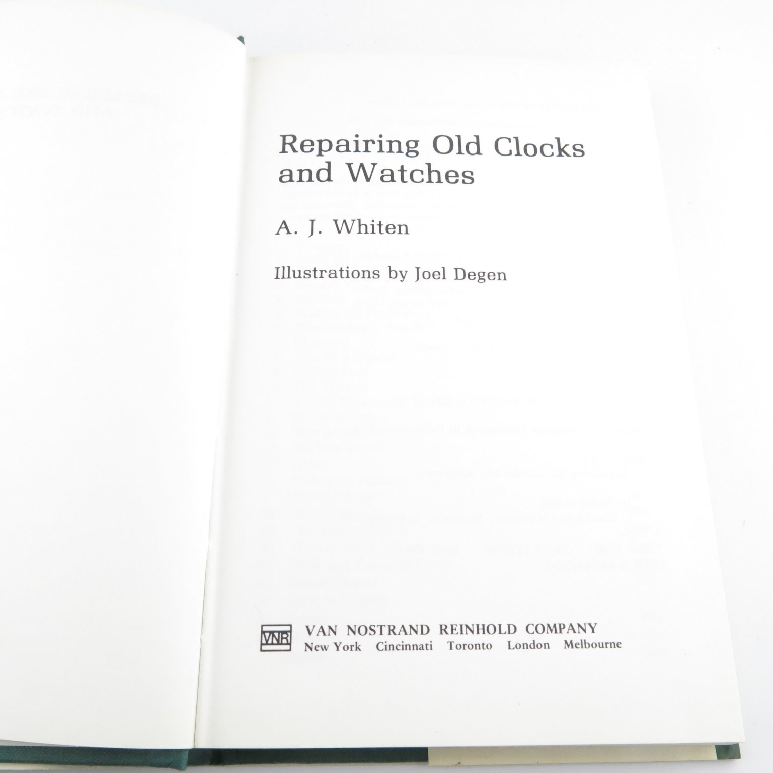 Repairing Old Clocks & Watches Anthony J Whiten 1981 Illustrated Guide