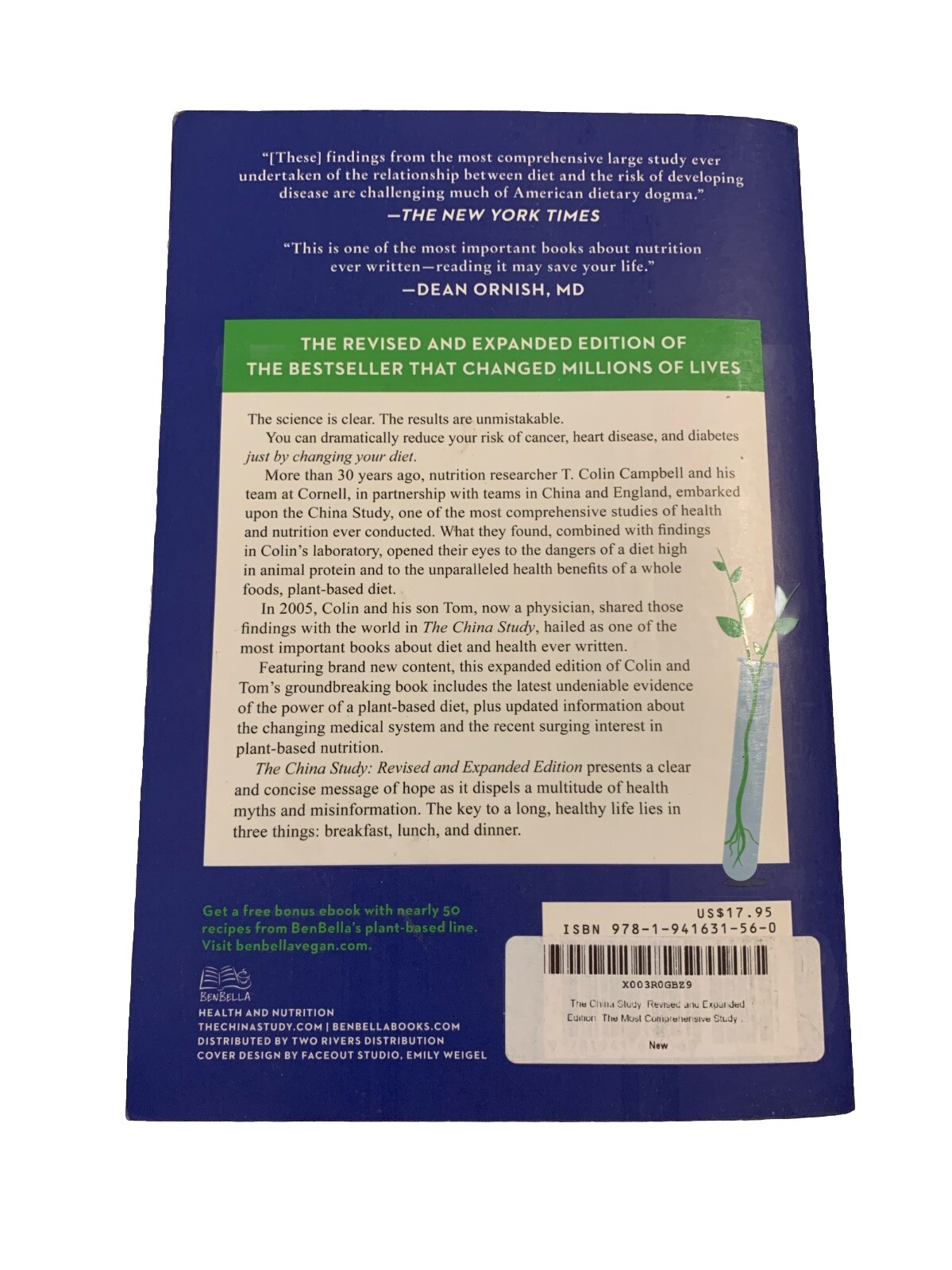 The China Study Revised and Expanded Edition – EXCELLENT COND FREE FAST SHIPPING