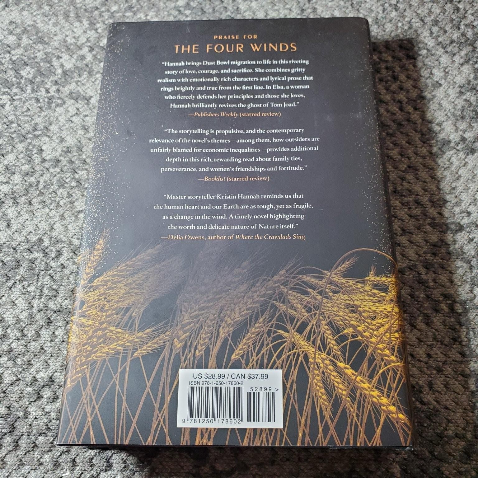 The Four Winds Kristin Hannah 2021 Historical Fiction Hardcover Book HCDJ