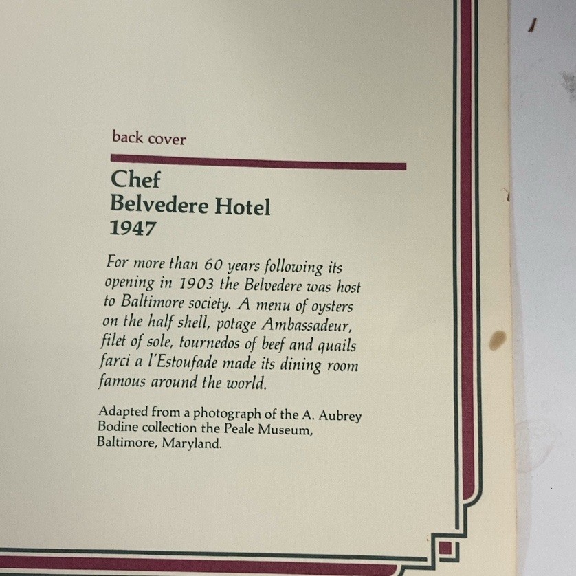 Treasured Recipes honoring Maryland’s 350th Anniversary Cookbook Booklet Good