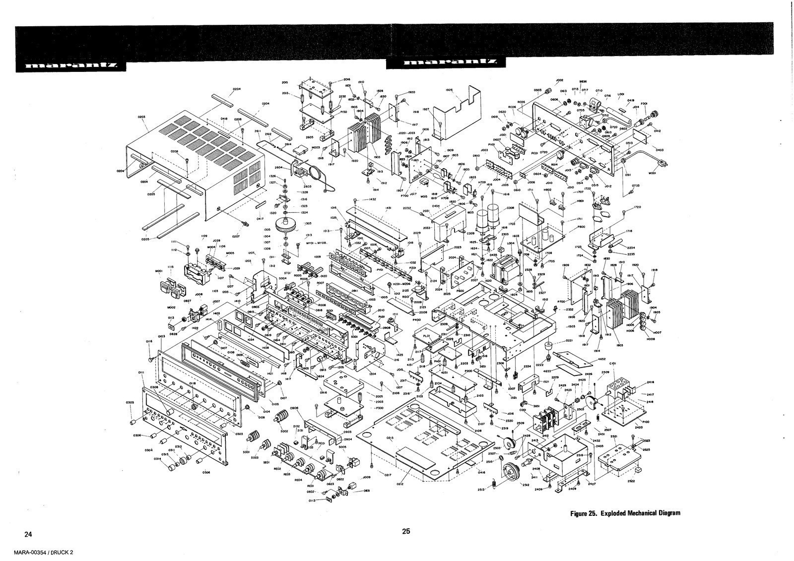 MARANTZ 2325 RECEIVER SERVICE MANUAL , BOUND, TOUGH COVERS, FOLDOUT DIAGRAMS
