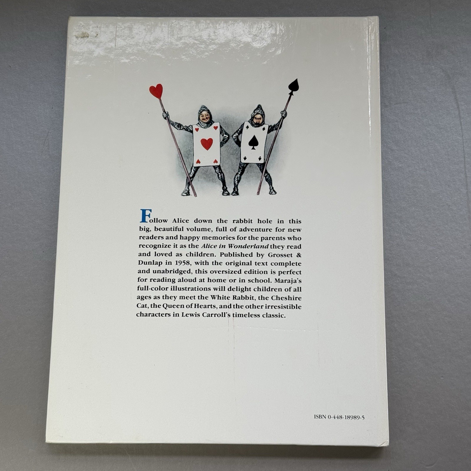 ALICE IN WONDERLAND – LEWIS CARROLL – ILLUST MARAJA-1986 grosset & dunlap hbk