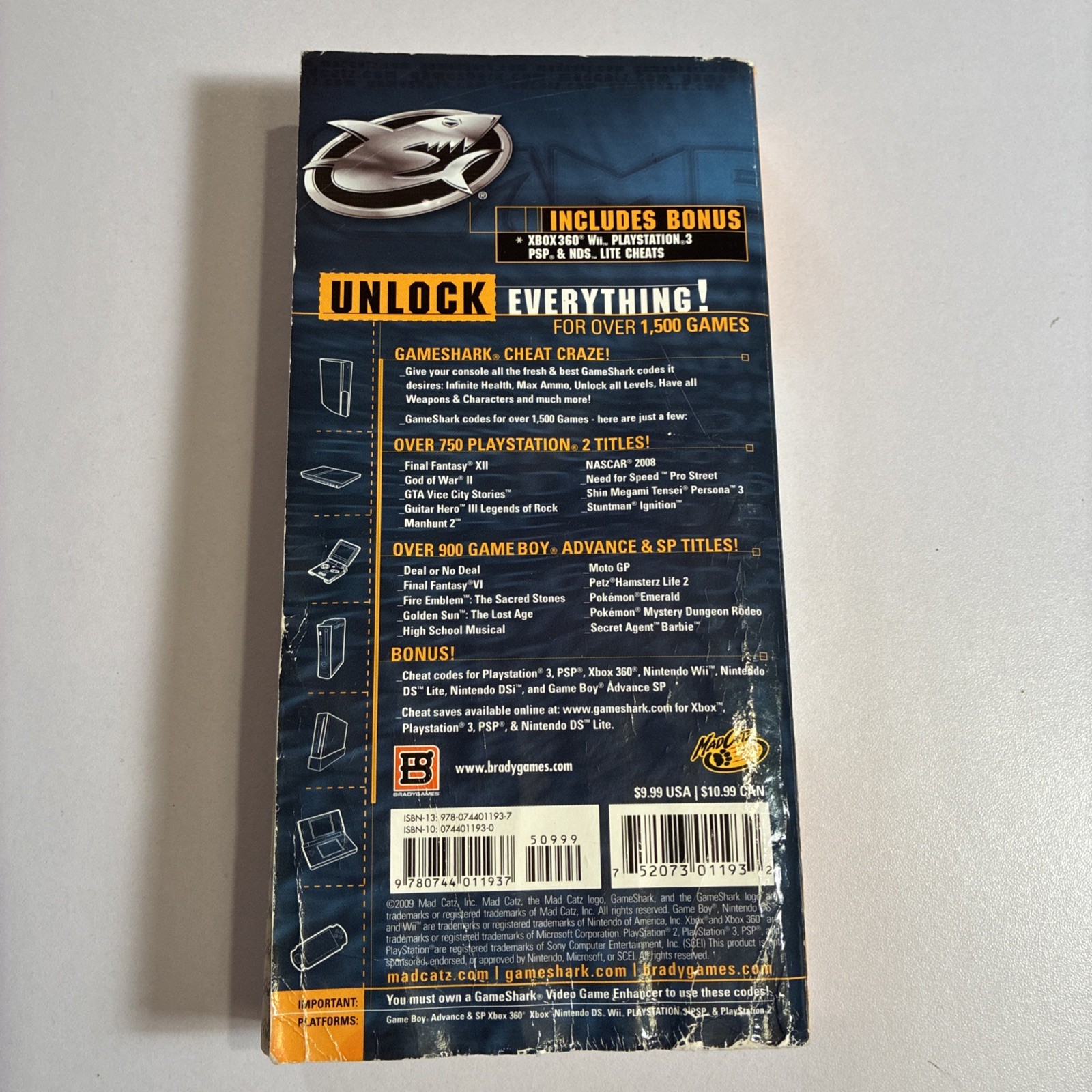 GameShark Ultimate Codes 2009 by Brady Games Over 74,000 Cheat Codes!