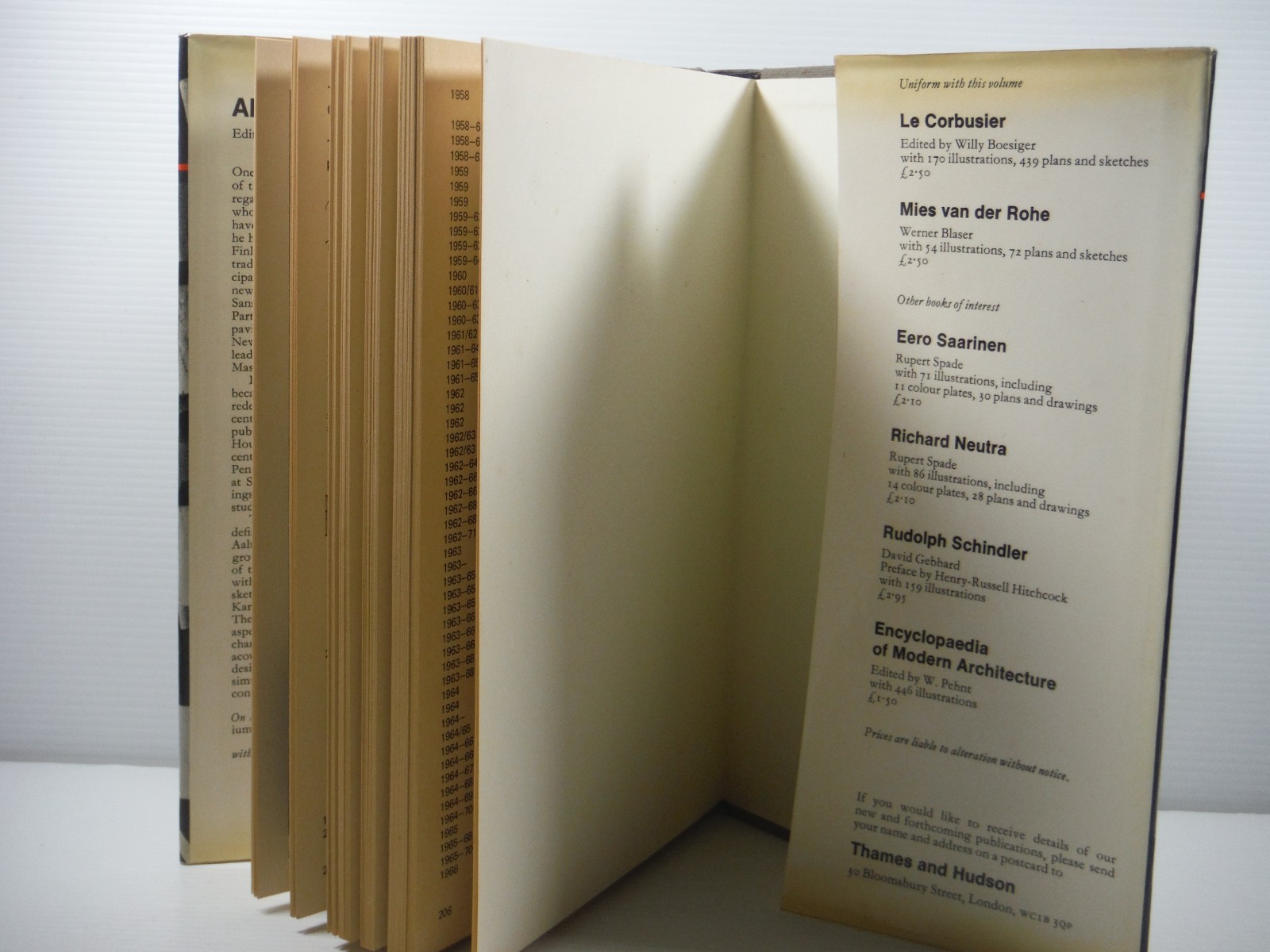 Alvar Aalto by Karl Fleig architecture 270 photographs 252 plans 1975 HC DJ book