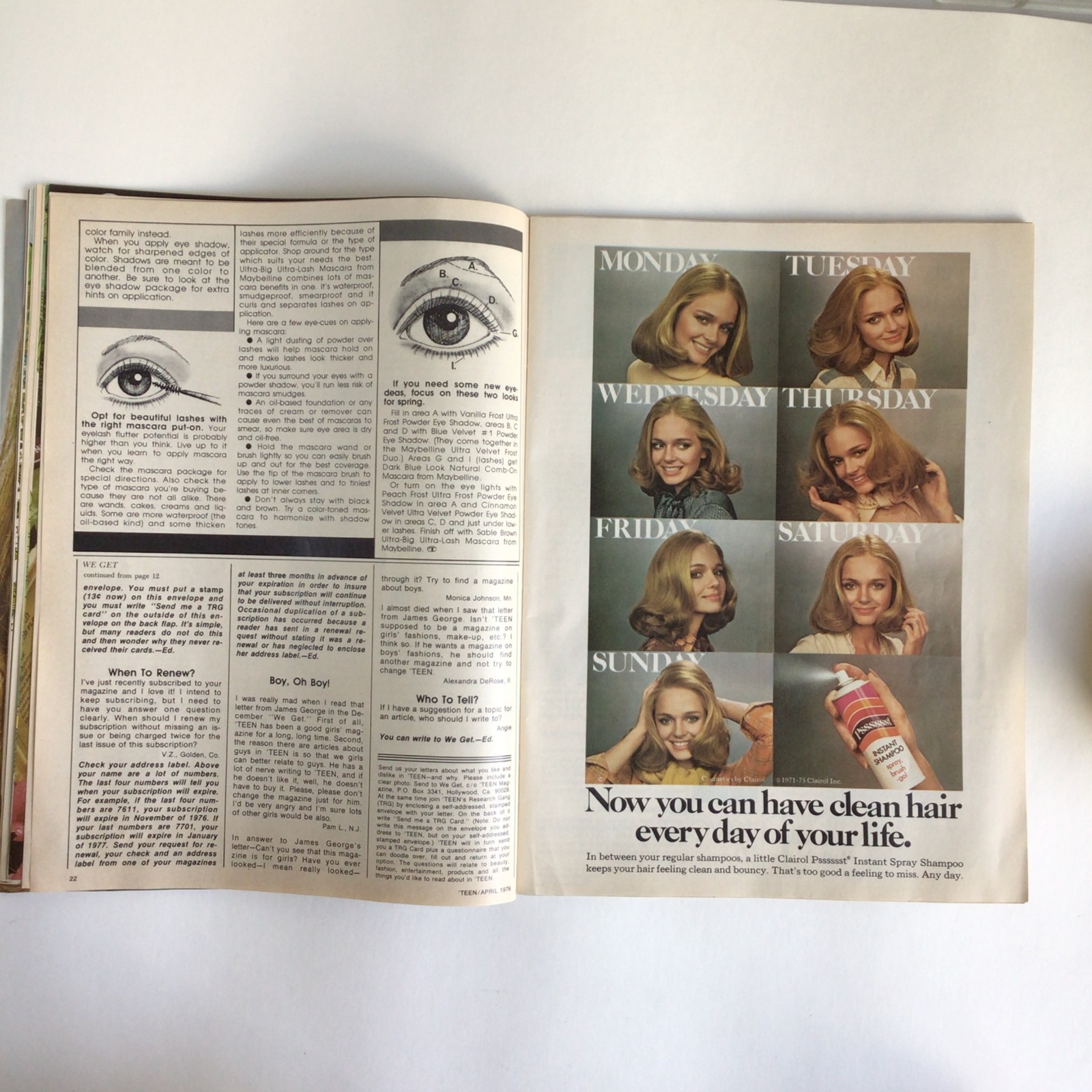 Vintage TEEN Magazine – APRIL 1976 Young & Lovin 106 Pages Fashion, Ads, Advice