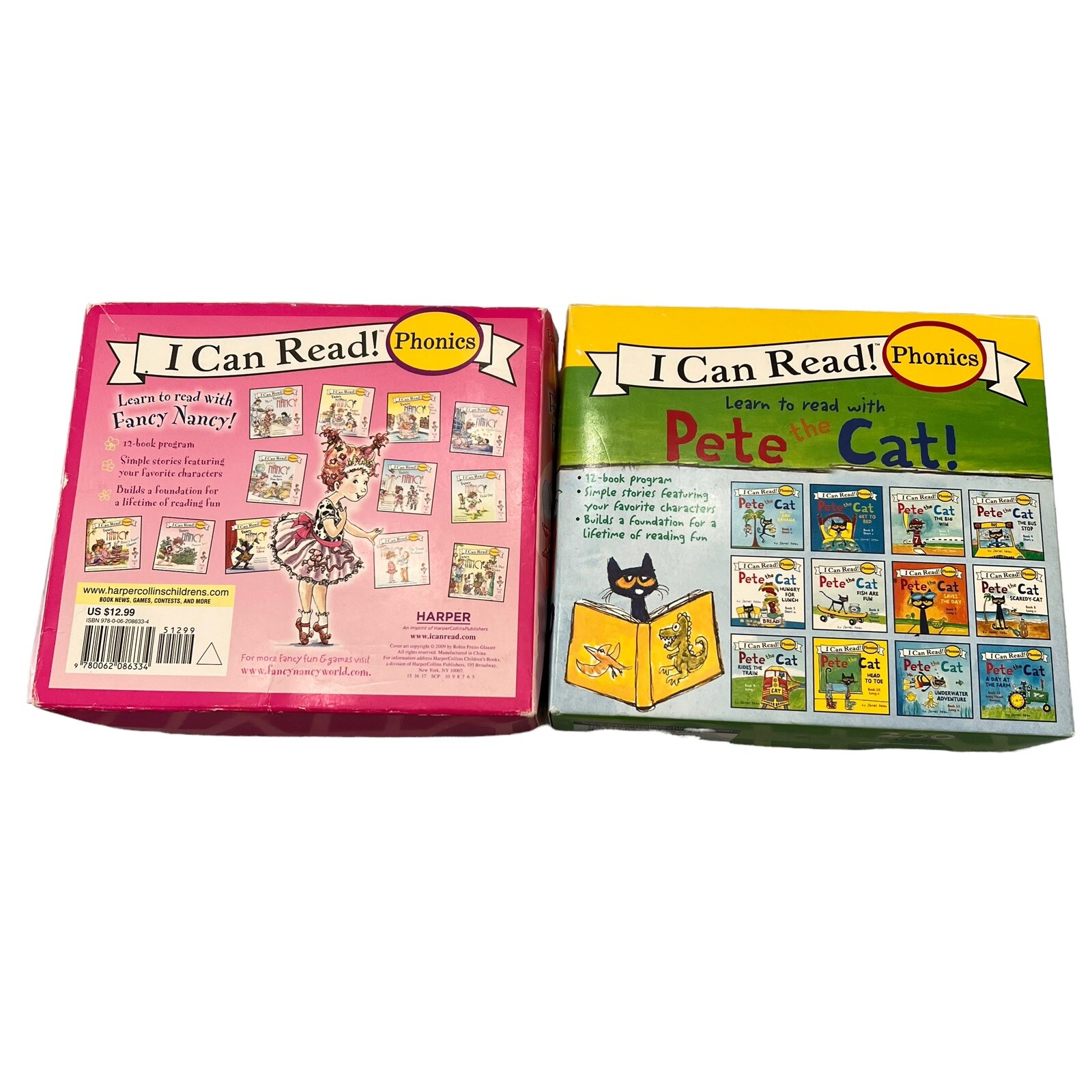 I Can Read! Fancy Nancy & Pete The Cat Phonics Boxes 12 Books Each