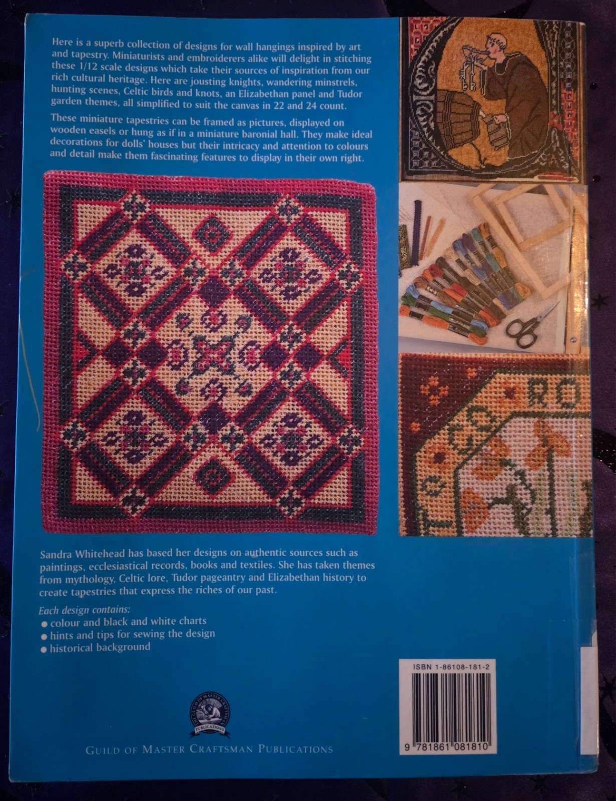 Celtic, Medieval and Tudor Wall Hangings 1/12 Scale Needlepoint Softcover Book
