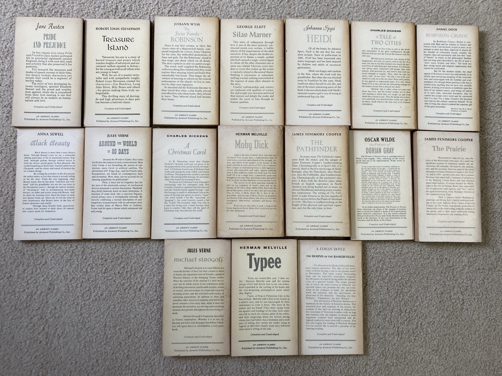 33 VTG Airmont Classic Literature Paperback Book Lot Vintage Assorted Titles