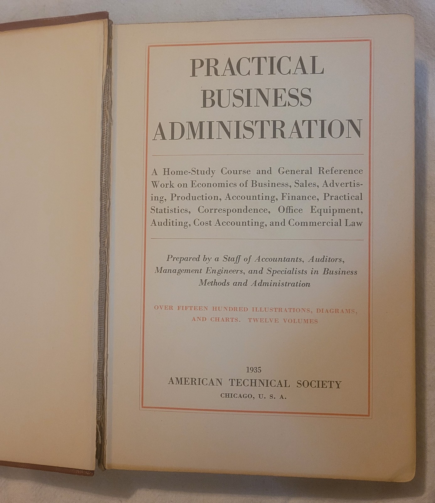 Vtg. 1935 Practical Business Administration 10 Volumes, ATS, Missing 2 & 10
