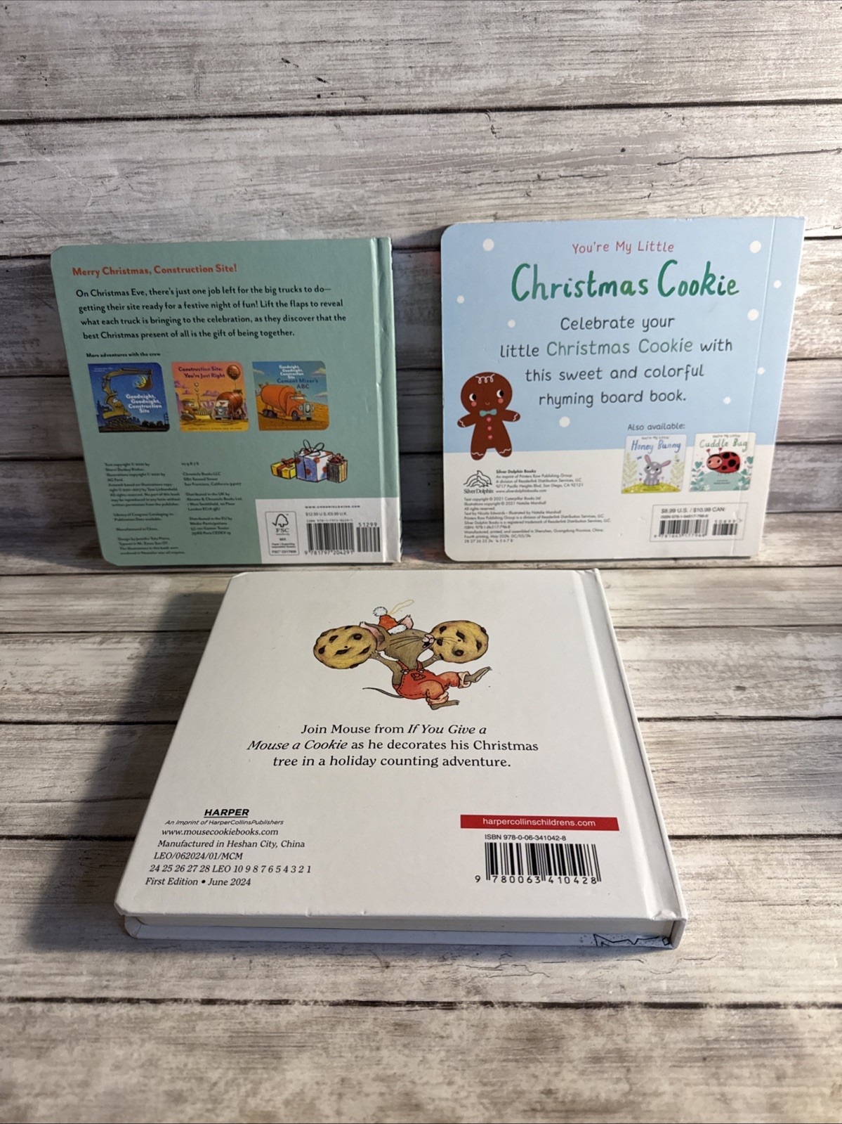 NEW! Lot Of 3 Christmas Touch Feel Experience Books Christmas Cookie + 2 More