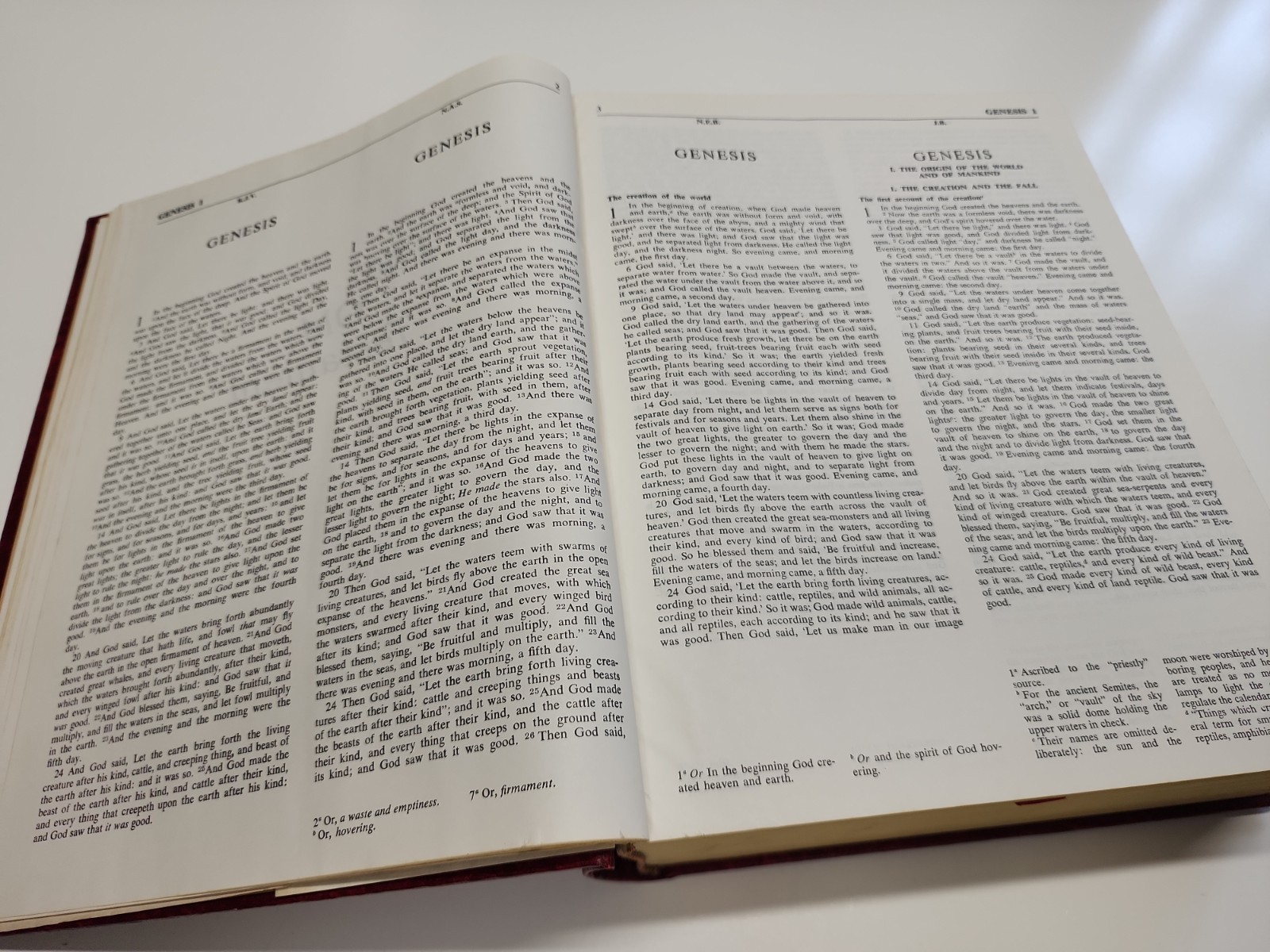 1972 THE HOLY BIBLE in Four Translations Parallel Edition LARGE Hardcover