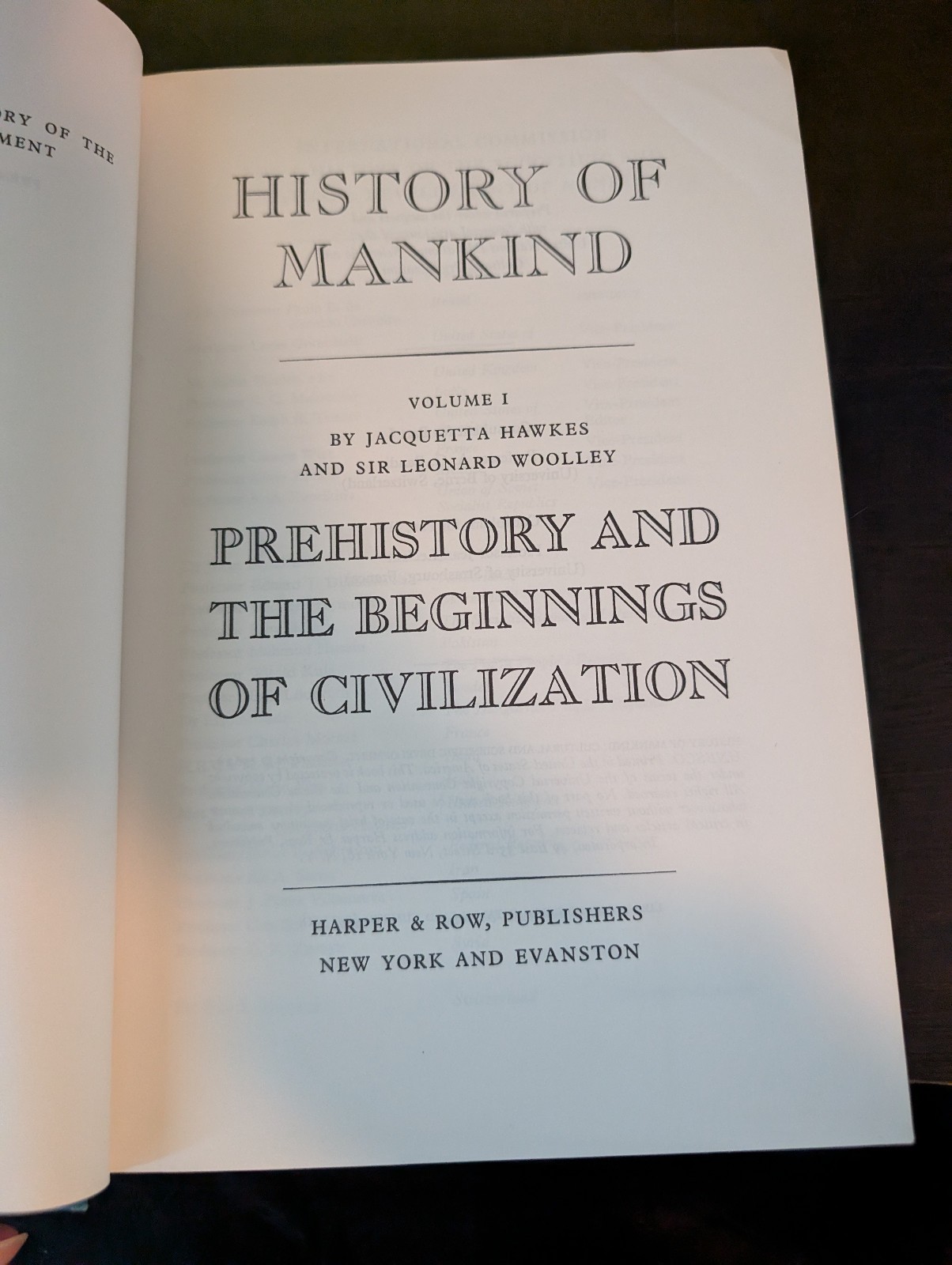 History of Mankind Volume 1: Prehistory and the Beginnings of Civilization