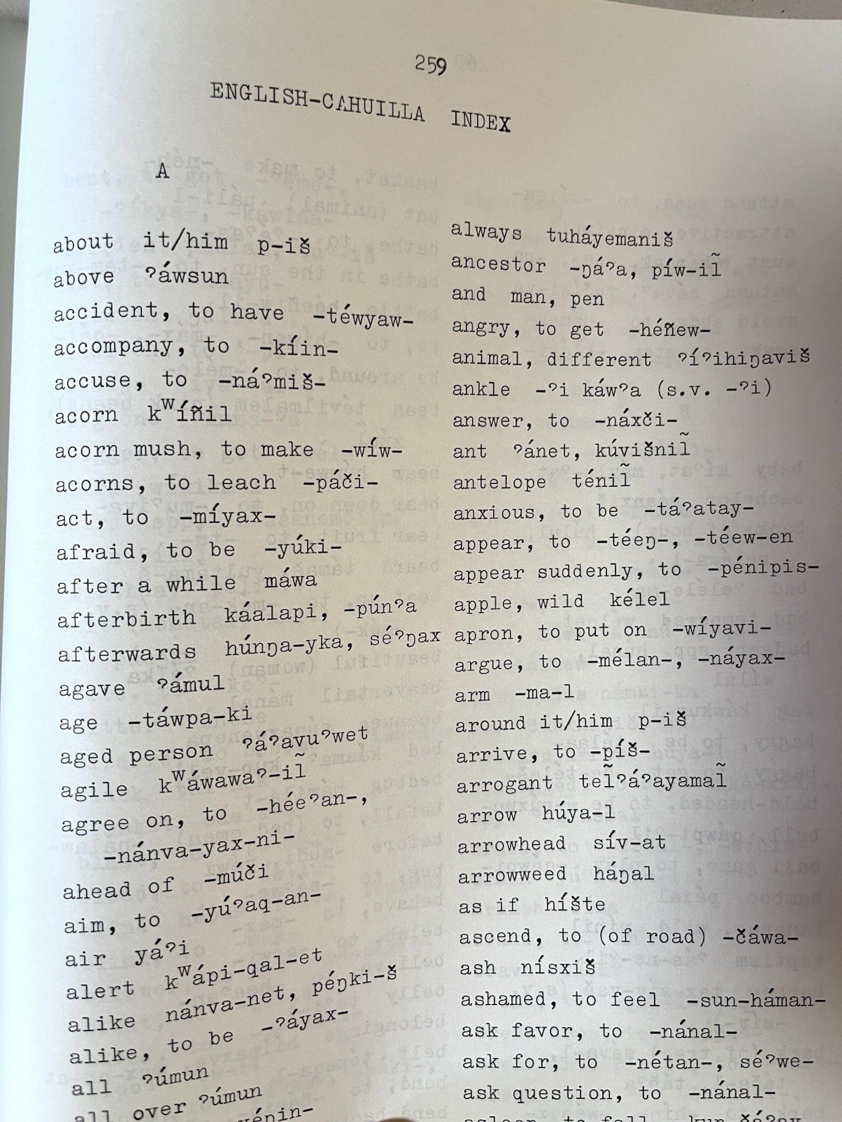CAHUILLA DICTIONARY By Hansjakob Seiler & Kojiro Hioki, 1979 Paperback