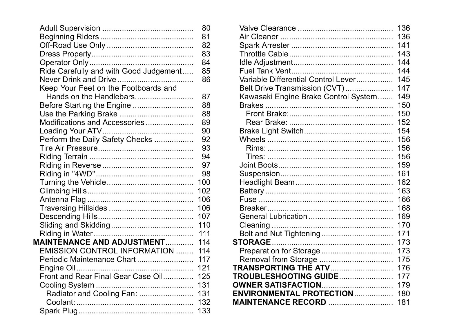 KAWASAKI Brute Force 750 4x4i Owners Manual 2010 – WIRE BOUND – TOUGH COVERS