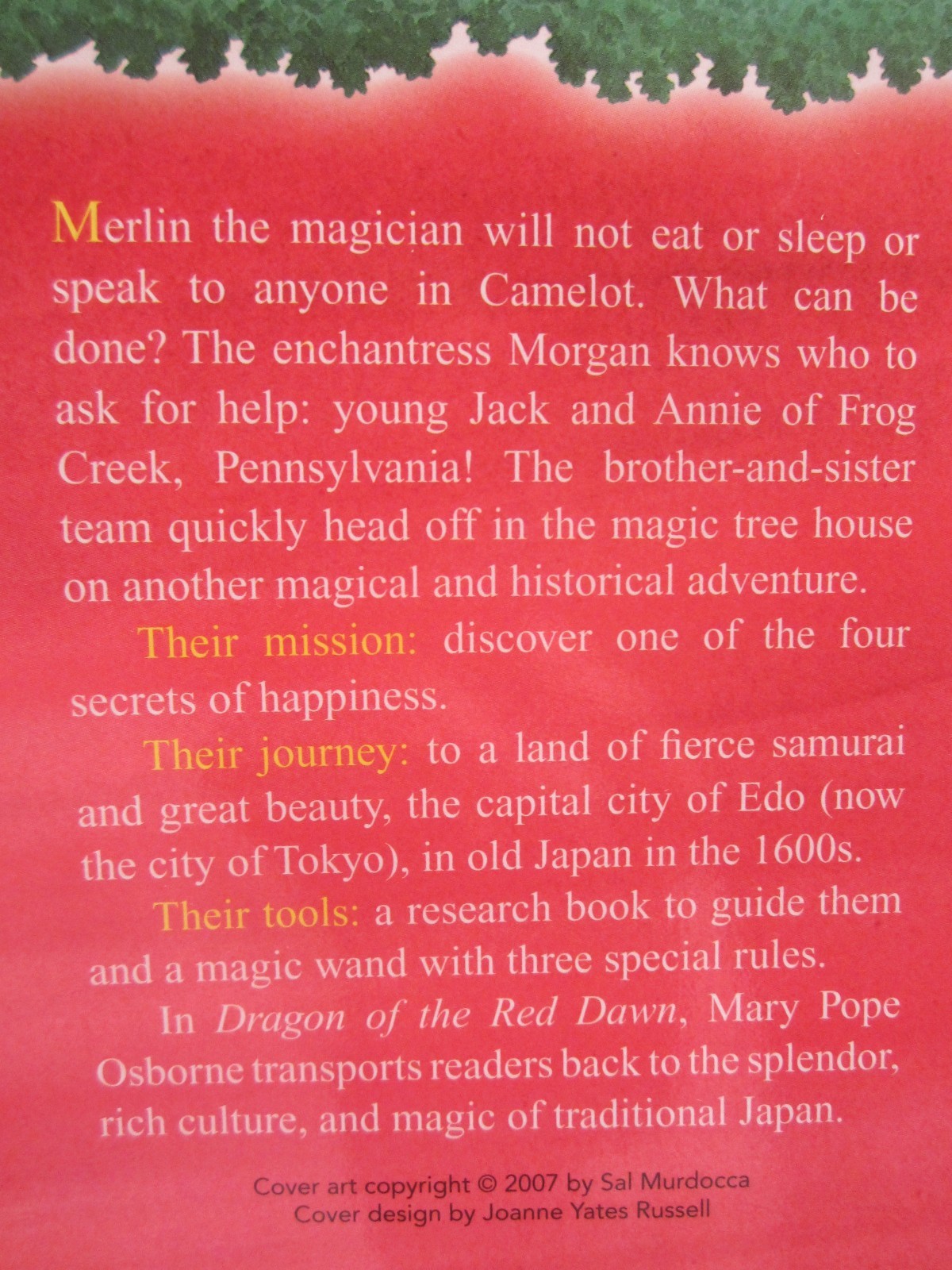 Dragon of the Red Dawn Magic Tree House A Merlin Mission #37 NEW PB Ages 8-10